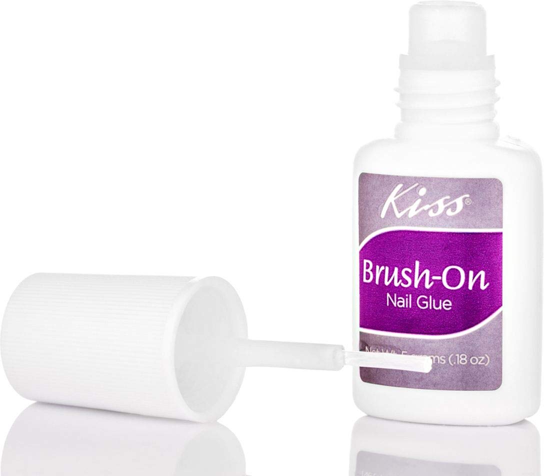 Kiss Brush-On Nail Glue with Applicator - Strong Bonding & Repair Formula for Artificial Nails, Tips, Wraps & Natural Nails - Easy Polish-Like Application - Perfect for Salon, Home Manicures & Nail Extensions - DGBGL02