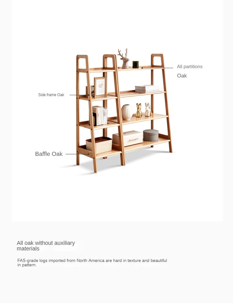 Solid Oak Wood Multi-Layer Shelf - Sturdy Bookshelf & Flower Stand for Home, Office, or Garden Storage & Display