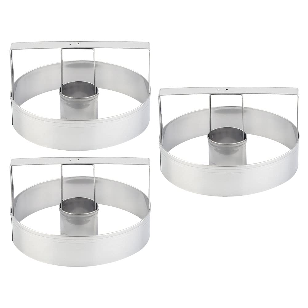 DOITOOL 3-Piece Stainless Steel Cookie Baking Molds Set - Durable Biscuit Cutters for Perfect Homemade Cookies (Silver) | Ideal for Baking, Holiday Treats & DIY Desserts