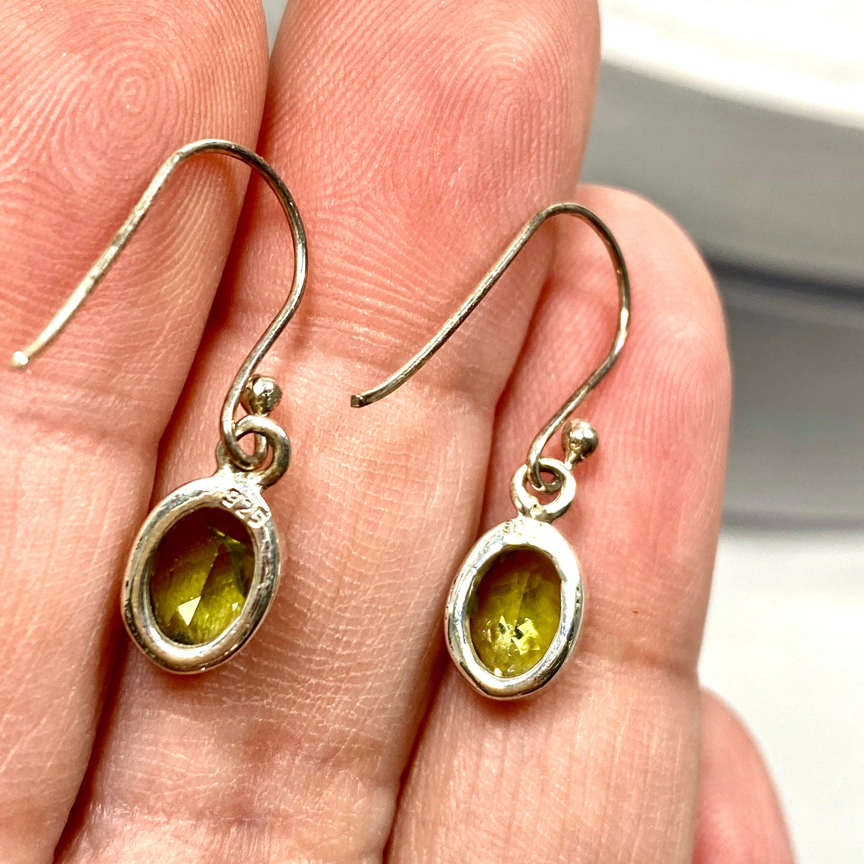 Peridot Petite Oval Faceted Earrings R2363 PDO - Elegant Green Gemstone Stud Earrings for Women, Perfect for Weddings, Parties & Everyday Wear
