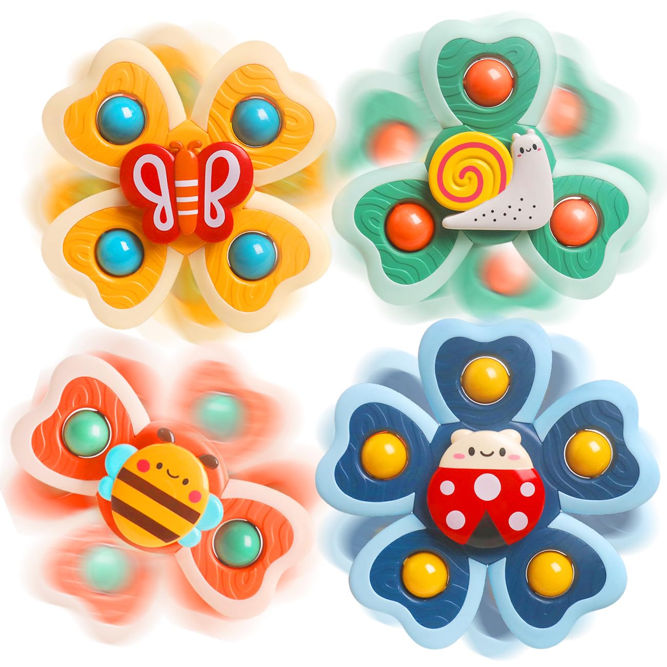 **Sensory Suction Cup Toys for Babies 1-2 Years - Fidget Spinner & Simple Dimple Toys for Toddlers 6-18 Months - Bath & Travel Toys for Boys & Girls - Perfect for Easter & Birthday Gifts**    *(Use at home, in the car, or during bath time to keep babies engaged and happy!)*
