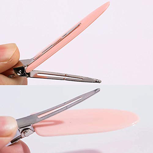 Adornish 4 Pcs No Bend Hair Clips for Styling - Acrylic Resin Flat Hair Clips, No Crease Curl Small Pins, Seamless Hair Barrettes for Women & Girls - Perfect for Makeup, Hairstyling & Salon Use