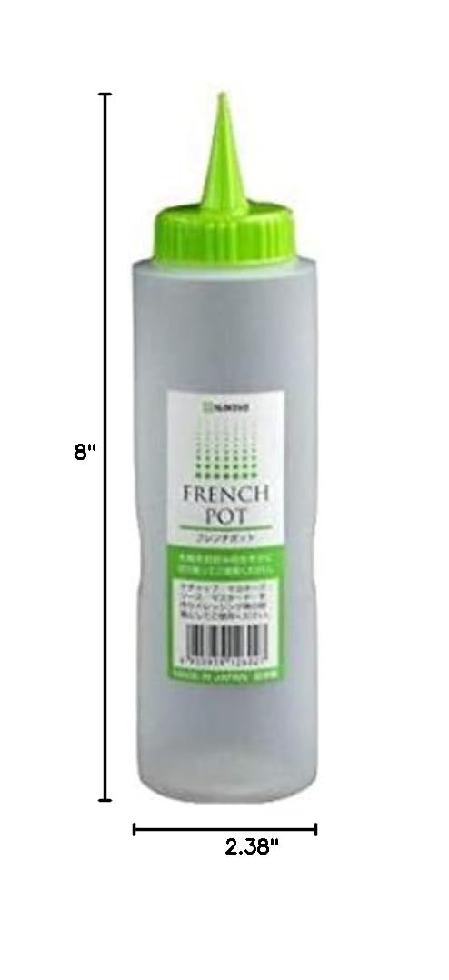 Premium Japanese Squeeze Bottles - Set of 2 (11oz/327ml) - Durable Condiment Dispensers for Ketchup, Mustard & Sauces - Made in Japan with Lime Green Caps - Perfect for Restaurants, BBQs & Home Kitchens
