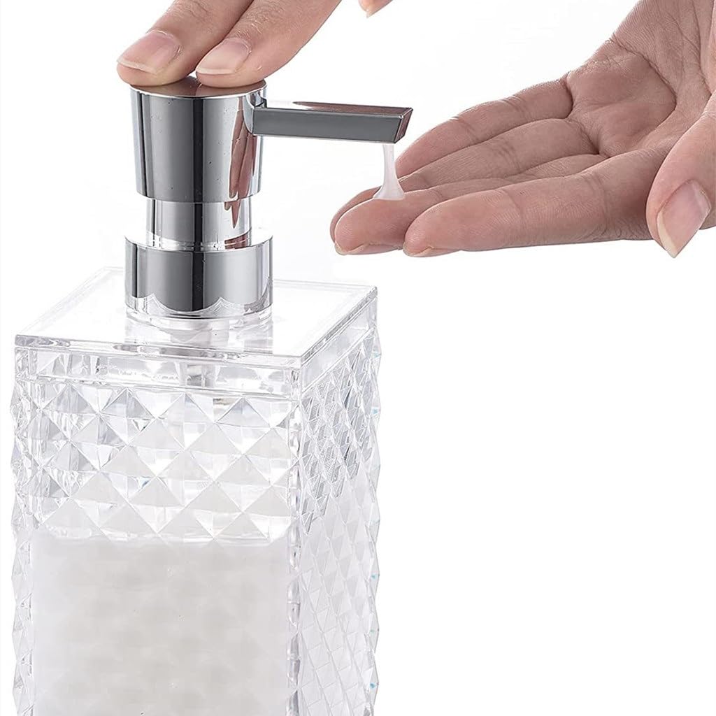 Premium Diamond Hand Sanitizer Bottle & Toothbrush Cup Holder Set - Luxury Bathroom Toiletries Organizer Kit for Home, Hotel, Spa, and Travel Essentials