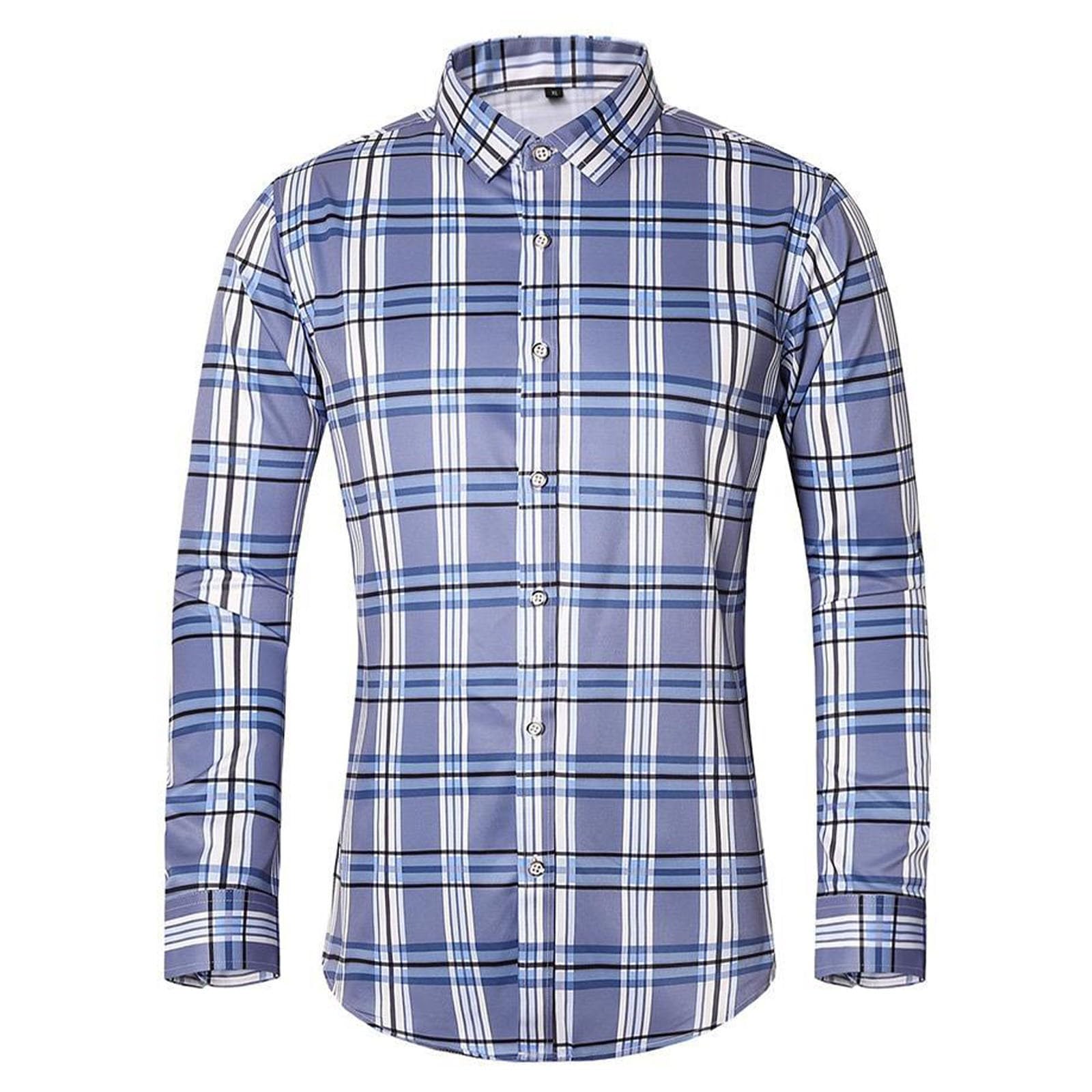 Plus Size Men's Dress Shirts - Loose Fit Long Sleeve Button Down Business Casual Shirts for Office Work | Formal & Professional Attire for Big & Tall Men