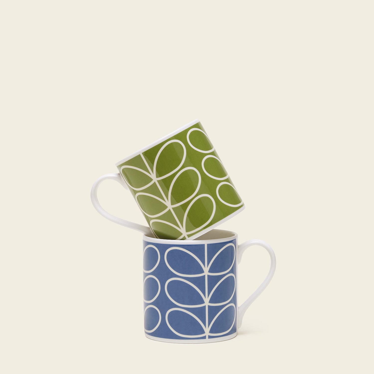 Premium Large Coffee Mug Set of 2 - Modern Linear Stem Design in Black & Gold - Perfect for Home, Office, and Gift Giving