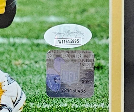 Hines Ward Autographed Framed 8x10 Pittsburgh Steelers Football Photo with JSA Hologram COA - Perfect for Steelers Fans, Sports Memorabilia Collectors, and Man Cave Decor