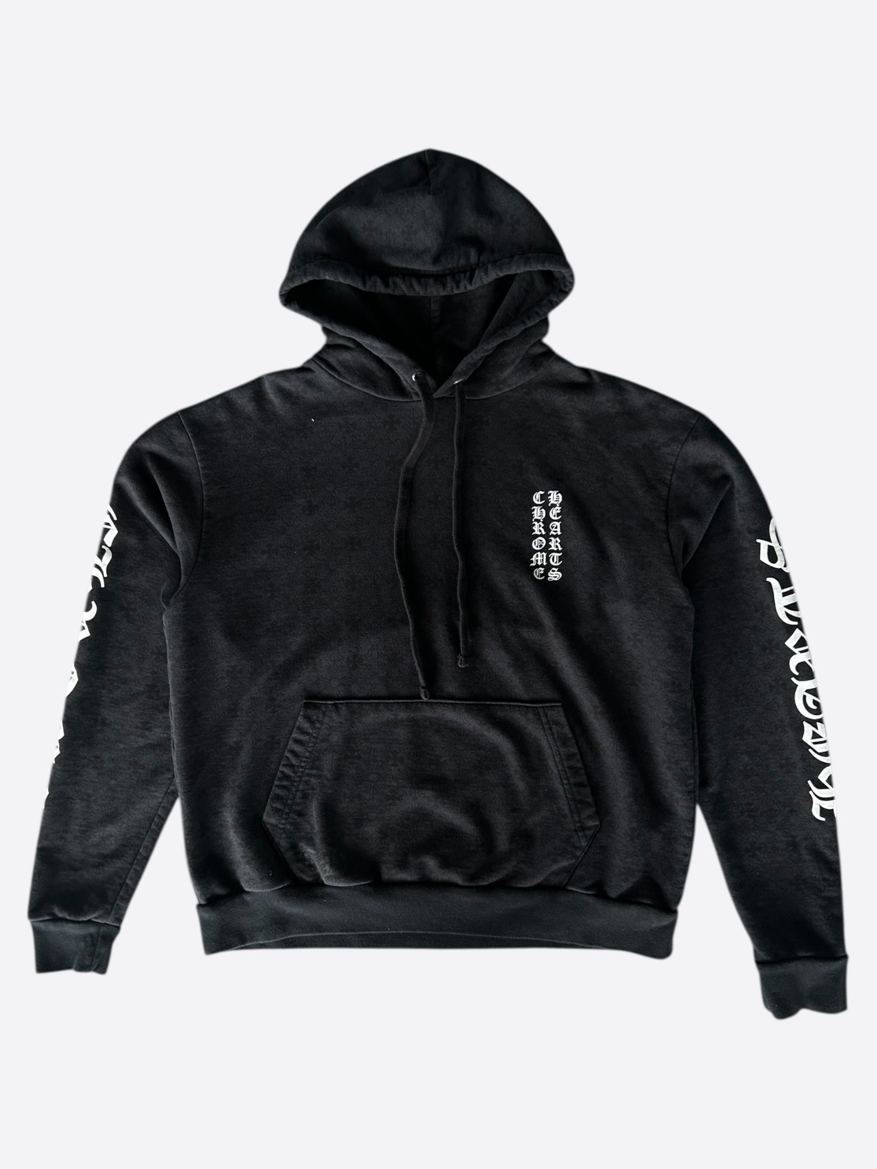 Chrome Hearts Black & White Cross Jacquard Horseshoe Logo Hoodie for Men & Women - Stylish Streetwear Fashion for Casual Outfits & Urban Lifestyle