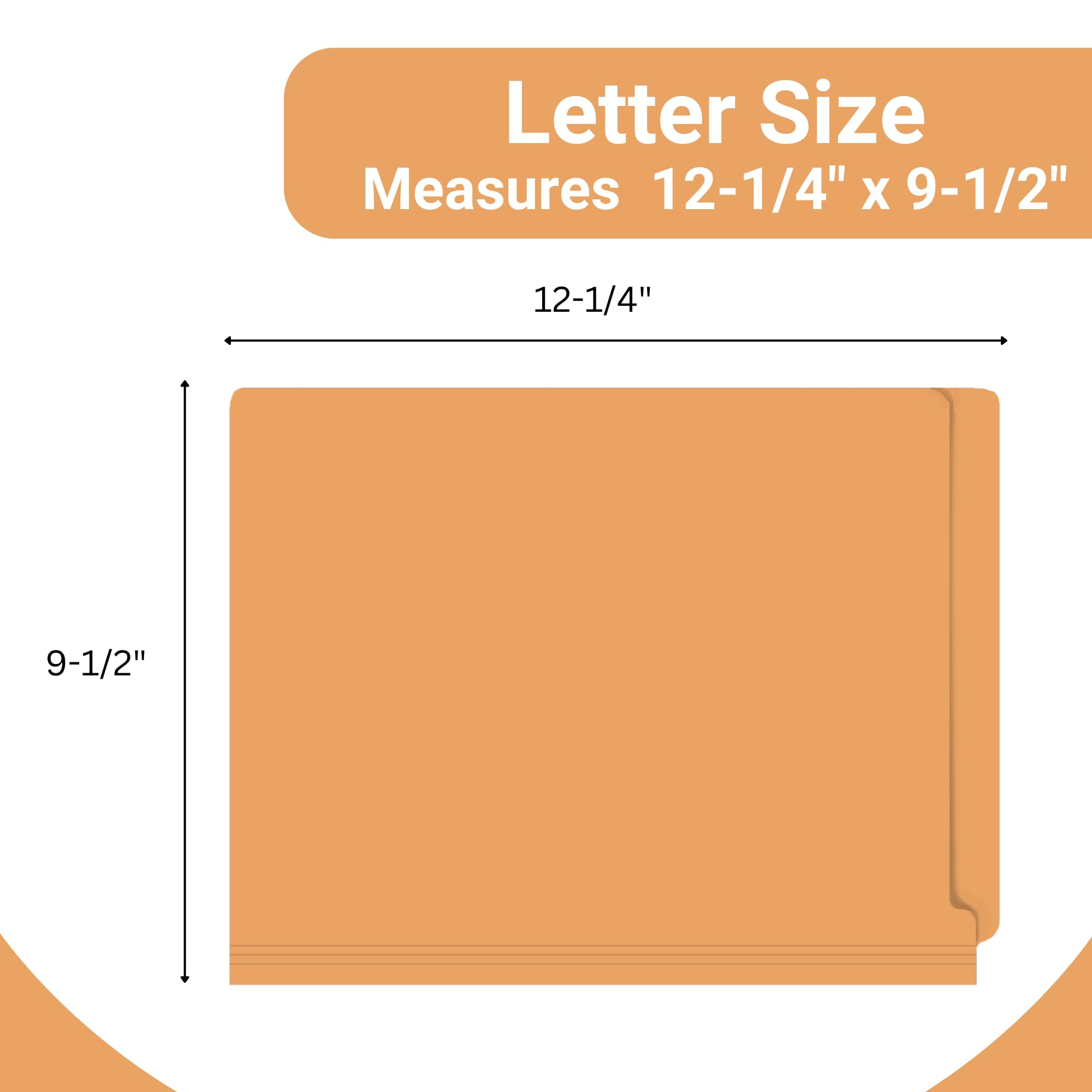 Goldenrod File Folders - Letter Size Reinforced End Tab Folders (14 pt Stock, 50-Pack) - Durable Office & Medical Document Organizer for Doctors, Clinics & Home Filing Systems