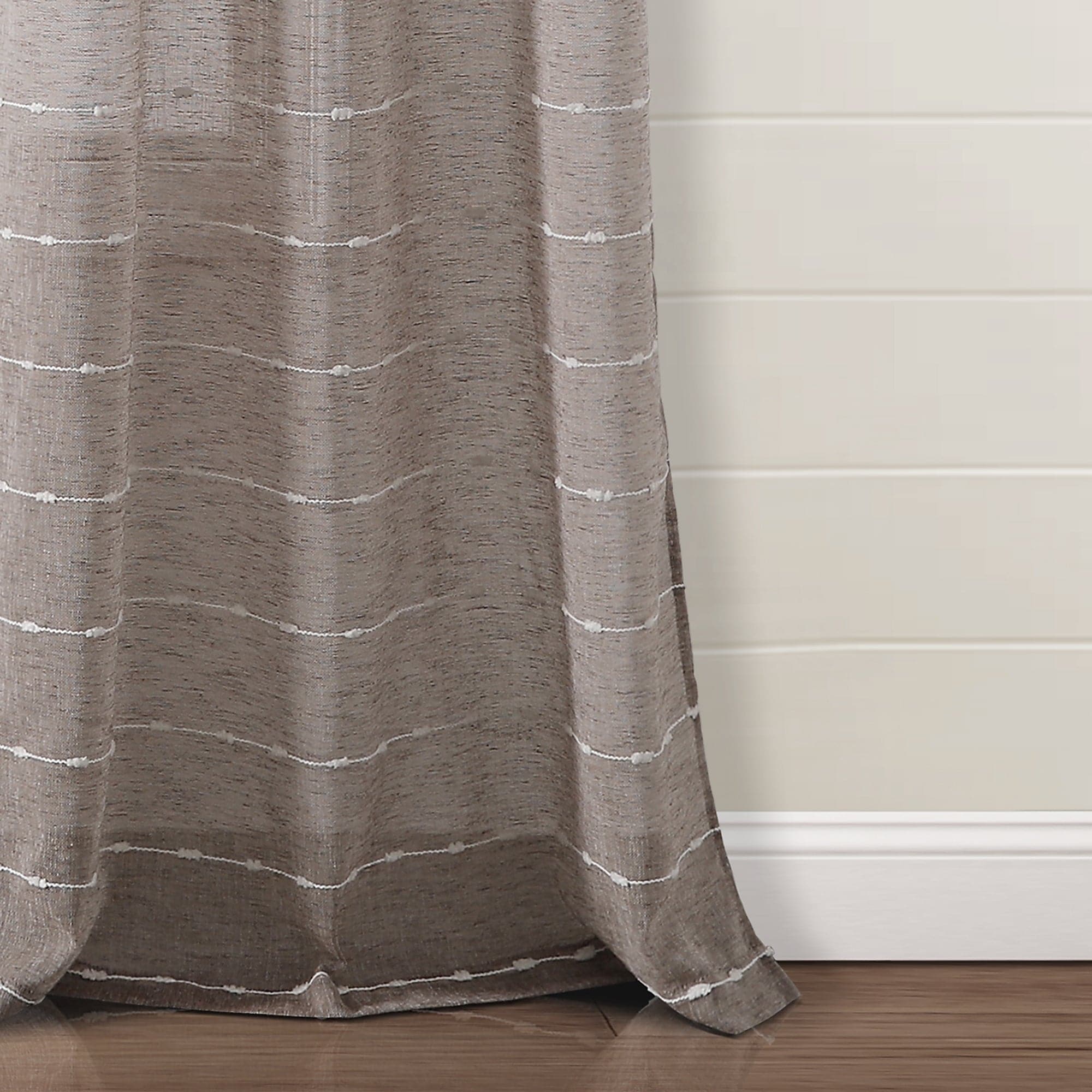 Farmhouse Style Textured Grommet Sheer Window Curtain Panels - Light Filtering Semi-Transparent Drapes for Living Room, Bedroom & Kitchen - Set of 2 Panels (84 Inches Long)