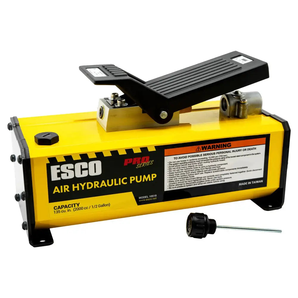 ESCO 1/2 Gallon (2 Qt) Air Hydraulic Pump - Model 10518 - Heavy Duty Hydraulic Fluid Transfer for Automotive, Industrial & Farm Equipment