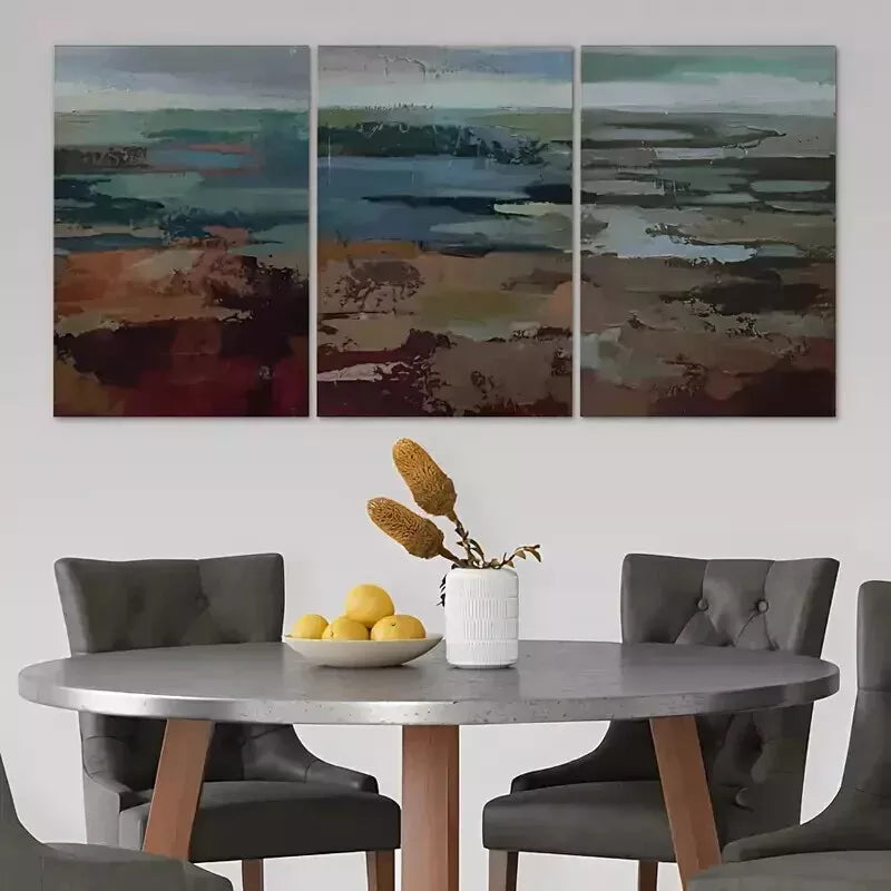 3-Piece Mid Century Modern Sage Green Wall Art Set - Framed Canvas 50x70cm (20x28in) - High Quality Print - 100% Australian Made - Ready to Hang - Perfect for Living Room, Bedroom & Office Decor
