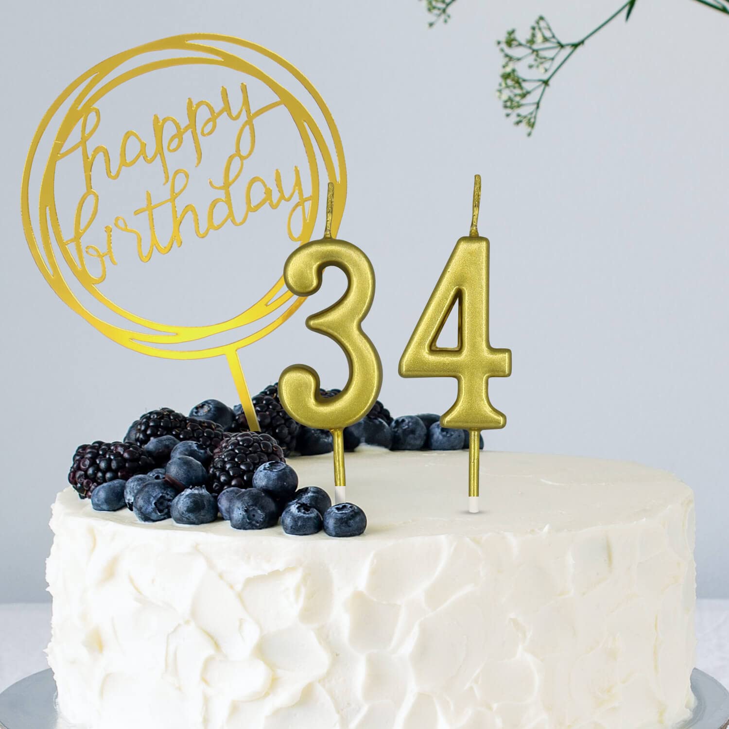 10-Piece Number Birthday Candles Set (0-9) - Gold Glitter Cake Toppers for Birthday Parties, Weddings & Special Celebrations - Perfect for Cakes, Cupcakes & Dessert Decorations