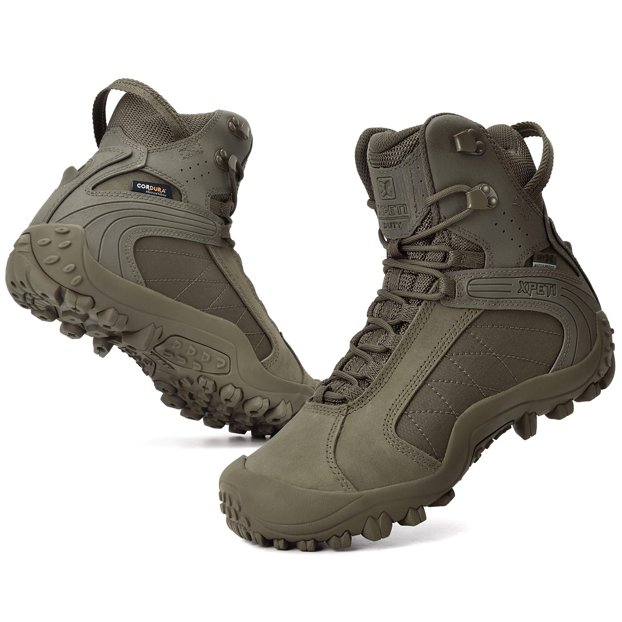 XPETI Men's Raptor Tactical Boots - Waterproof Hiking Boots for Outdoor Adventures, Military & Work - Lightweight & Durable for Hunting, Camping & Construction