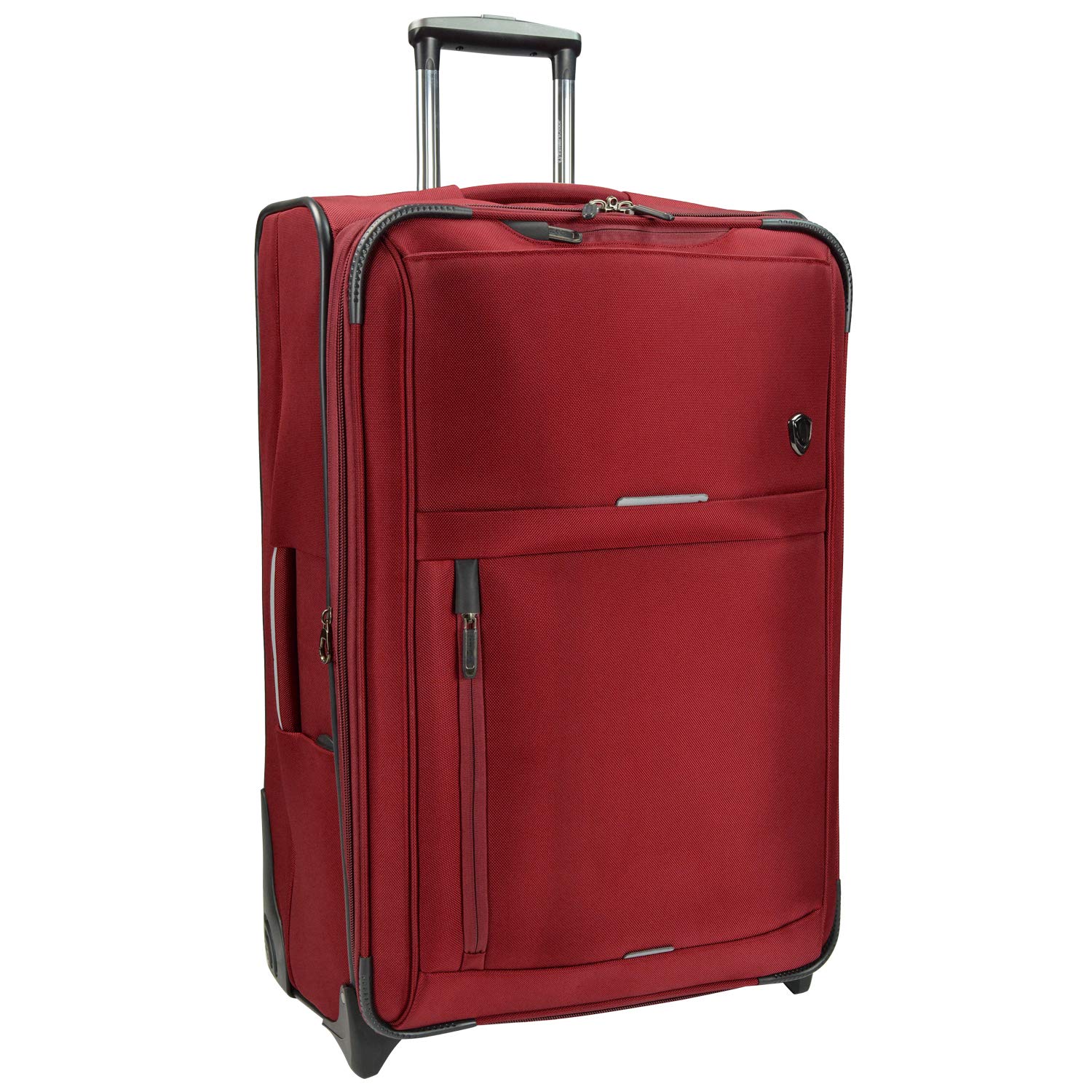 Traveler's Choice Birmingham 29-Inch Expandable Ballistic Nylon Rollaboard Suitcase - Durable Checked Luggage for Air Travel, Red | Perfect for International Trips & Long Vacations