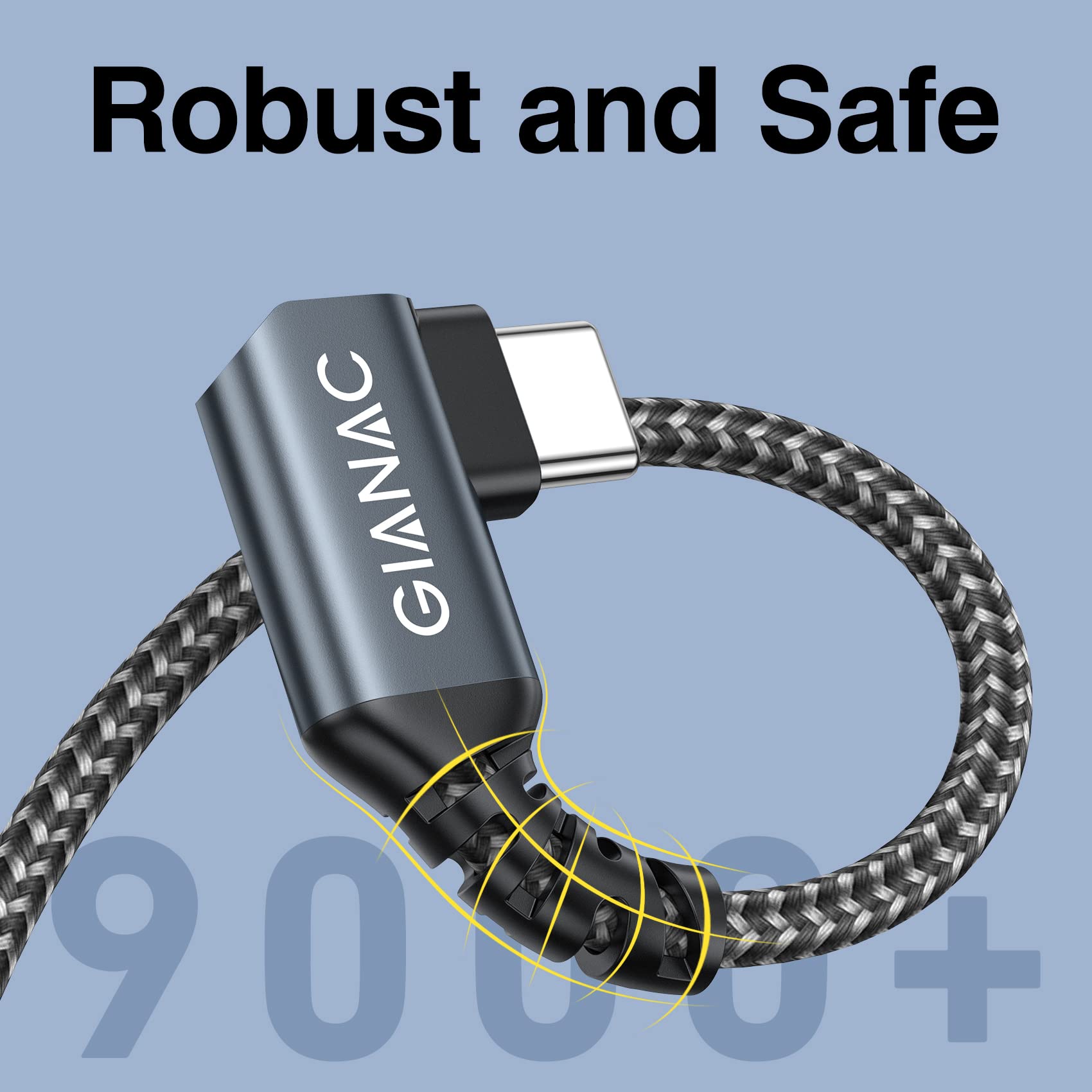 90 Degree USB C to USB C Cable 1M/2-Pack, 60W Fast Charging PD Compatible with Samsung Galaxy S22/S21/S20/A53/Note 20, Huawei P50/P40, iPad Air/Pro 2021/Mini 6, MacBook Pro - Perfect for Home, Office & Travel Charging