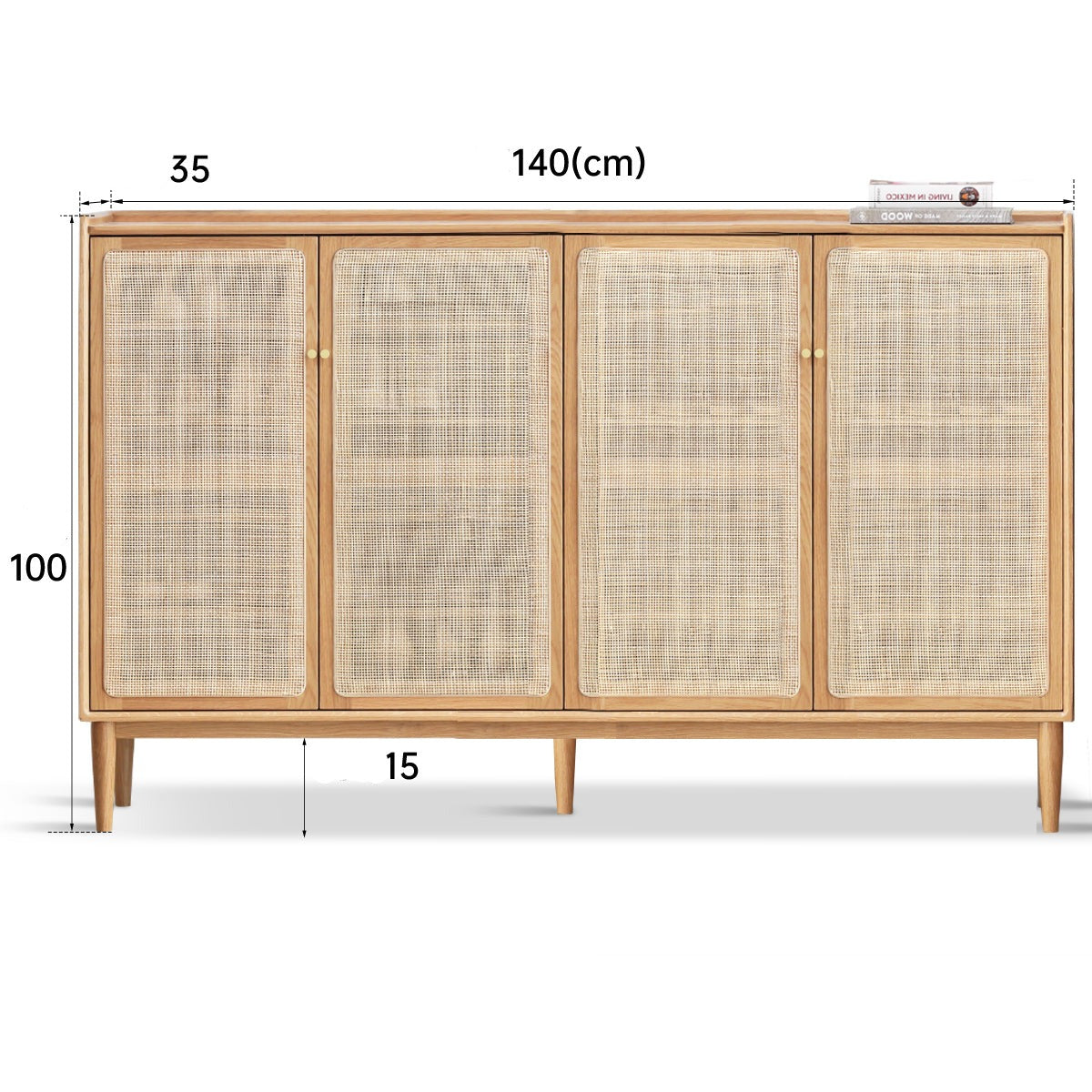 Premium Solid Wood Shoe Cabinet - Oak, Black Walnut & Cherry Wood Storage Organizer for Entryway, Hallway, or Closet - Durable Shoe Rack for Home & Office Organization