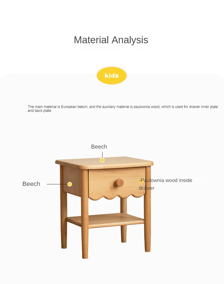 Solid Wood Nightstand - Beech or Oak Bedside Table for Bedroom, Modern & Rustic Home Decor, Durable & Stylish Furniture for Small Spaces
