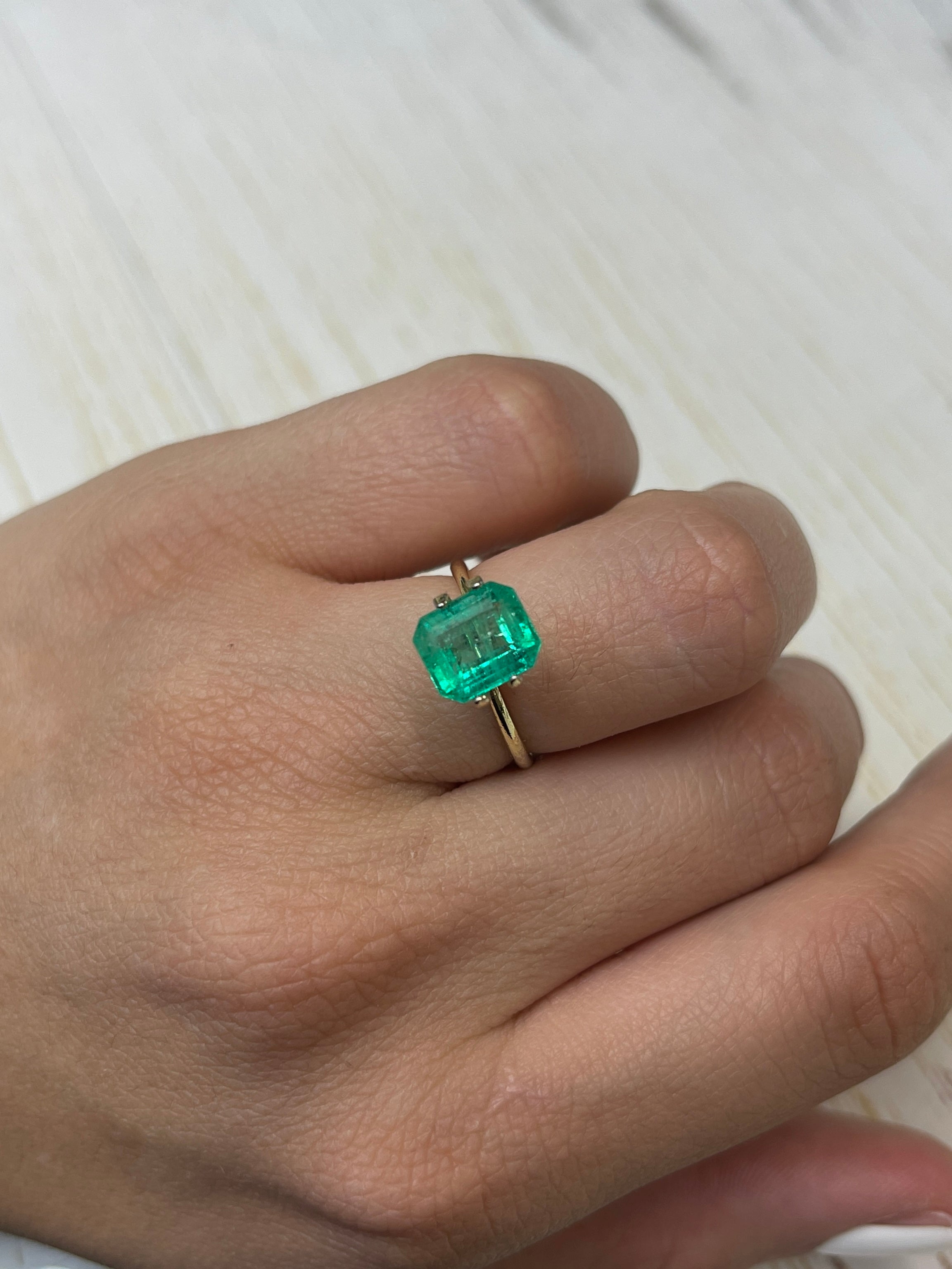 2.68 Carat 9x8mm Chunky Natural Loose Colombian Emerald Gemstone - Emerald Cut for Jewelry Making, Engagement Rings & Collector's Pieces