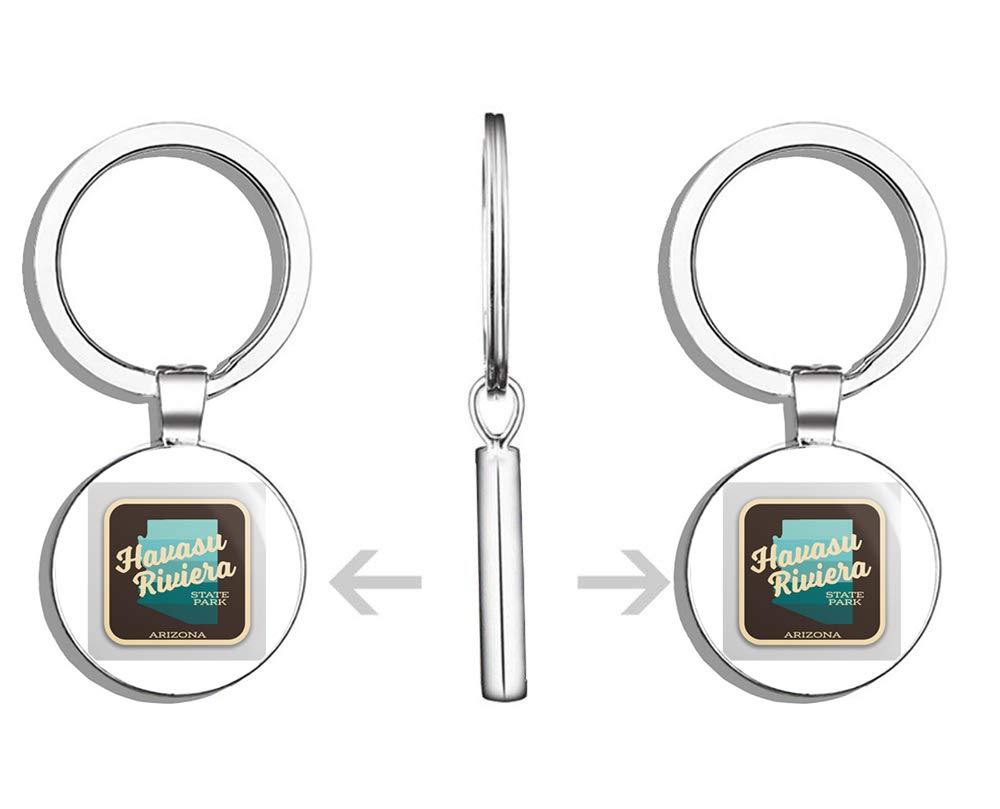 Explore Havasu Riviera State Park - Arizona Wanderlust Camping Themed Double-Sided Stainless Steel Keychain with Key Ring & Car Key Finder - Perfect for Outdoor Adventures, Travel Enthusiasts & Camping Gear