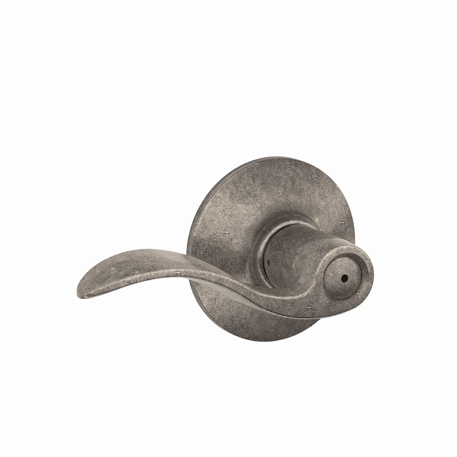 Schlage Accent Lever Bed and Bath Door Lock - Distressed Nickel Finish - Secure Privacy for Bedrooms, Bathrooms & Interior Doors