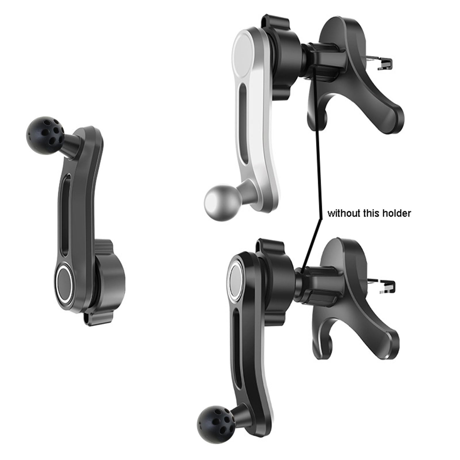 17mm Round Mount Arm Extension Rod Joint Connector Adapter - Universal Car Phone Holder Clamp for iPhone, Samsung & Smartphones - Perfect for Air Vent Cradles & Dashboard Mounts - Durable & Adjustable Car Accessory for Hands-Free Driving & Navigation