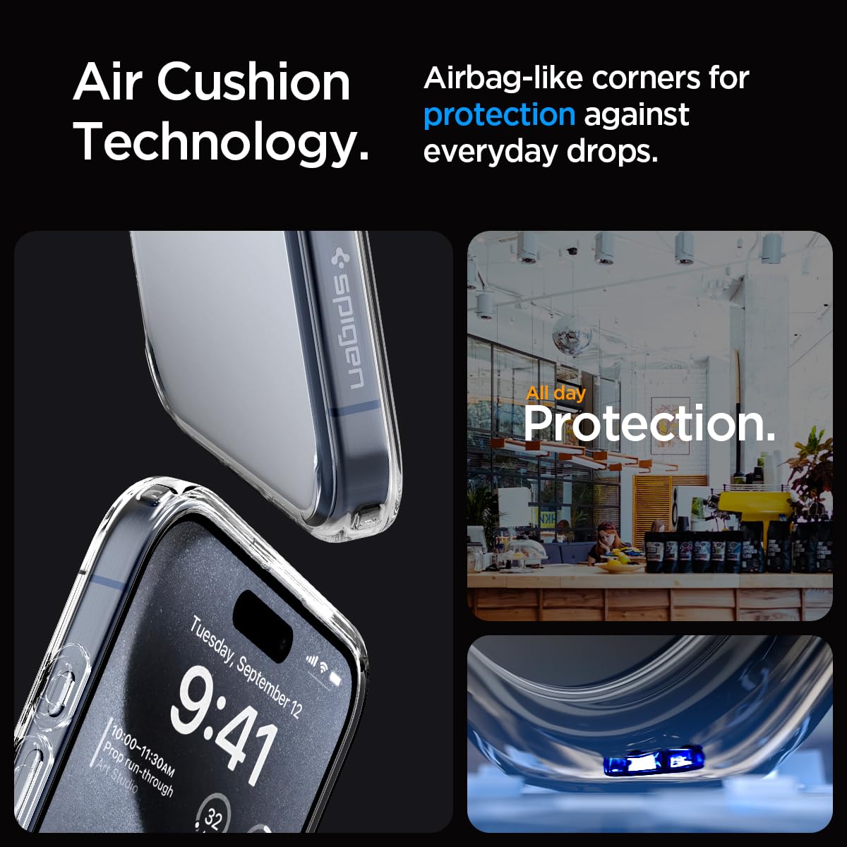 Spigen Ultra Hybrid Crystal Clear Case for iPhone 15 Pro - Anti-Yellowing Technology | Slim Protective Cover for Apple iPhone 15 Pro | Perfect for Everyday Use, Work & Travel