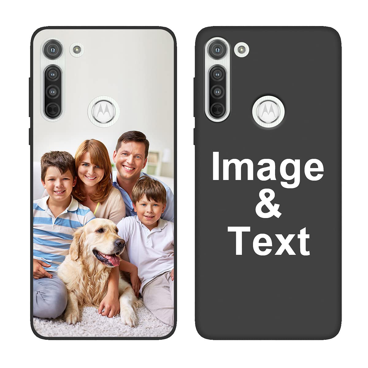 Customized Photo Case for Moto G8 - Personalized Picture Shockproof Silicone Cover with Soft Candy Design | Perfect Christmas, Birthday & Thanksgiving Gift Idea | Protective Phone Case in Black for Everyday Use & Special Occasions
