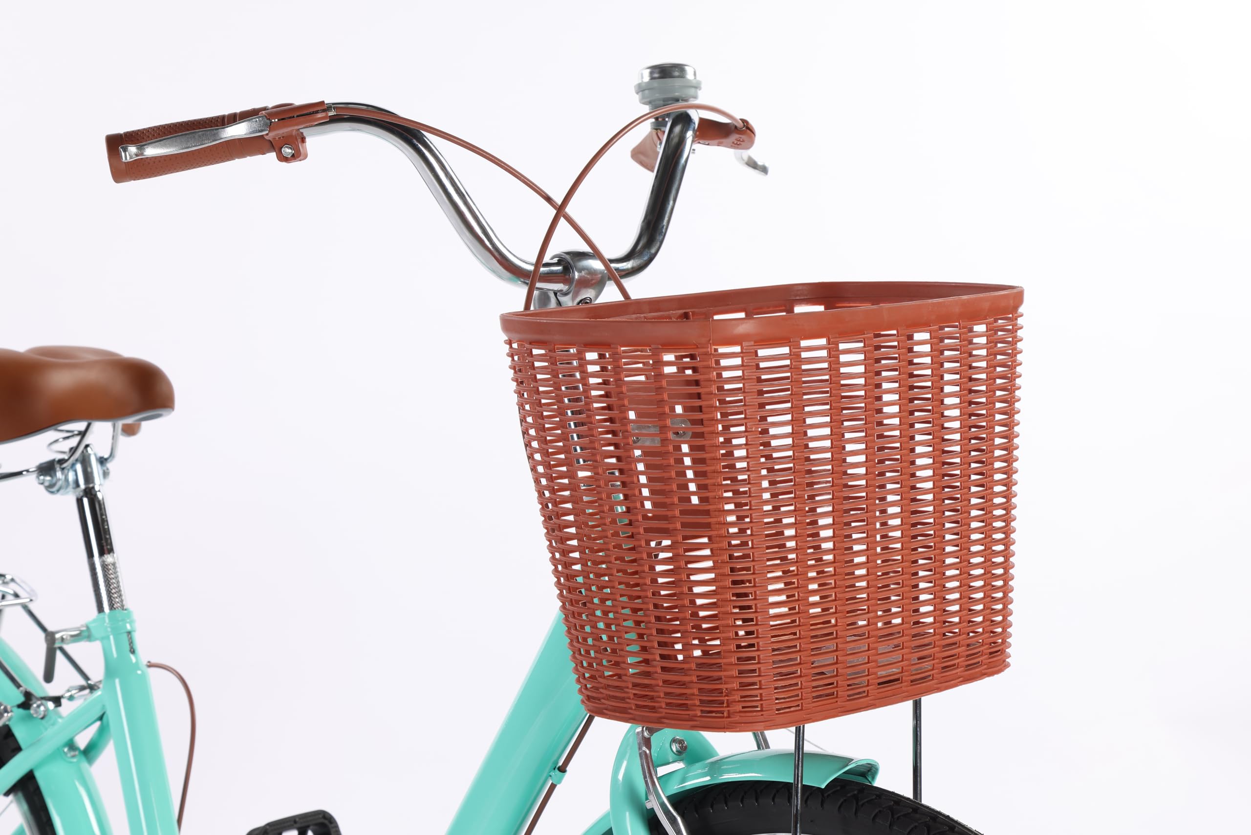 GARVEE 26 Inch Women's Beach Cruiser Bike with Basket - 1 Speed Step-Through Commuter Bicycle for Adults, Adjustable Seat & Comfortable Frame, Green - Perfect for Beach Rides, City Commuting & Leisure Cycling