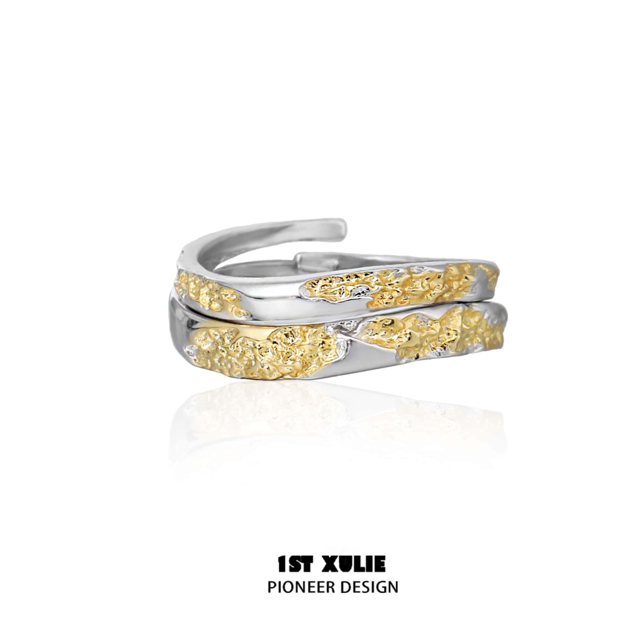 Sterling Silver & Gold Loong Split Ring - S925 Silver Dragon Jewelry for Men & Women - Perfect for Necklaces, Bracelets & Keychains