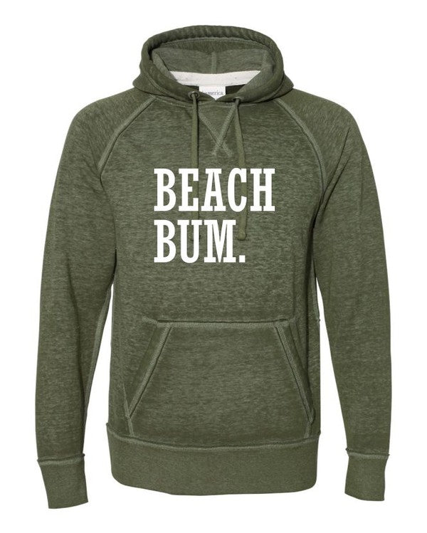 Vintage Beach Bum Hoodie for Women - Curvy Fit, Made in USA - Perfect for Casual Wear, Beach Outings & Cozy Loungewear