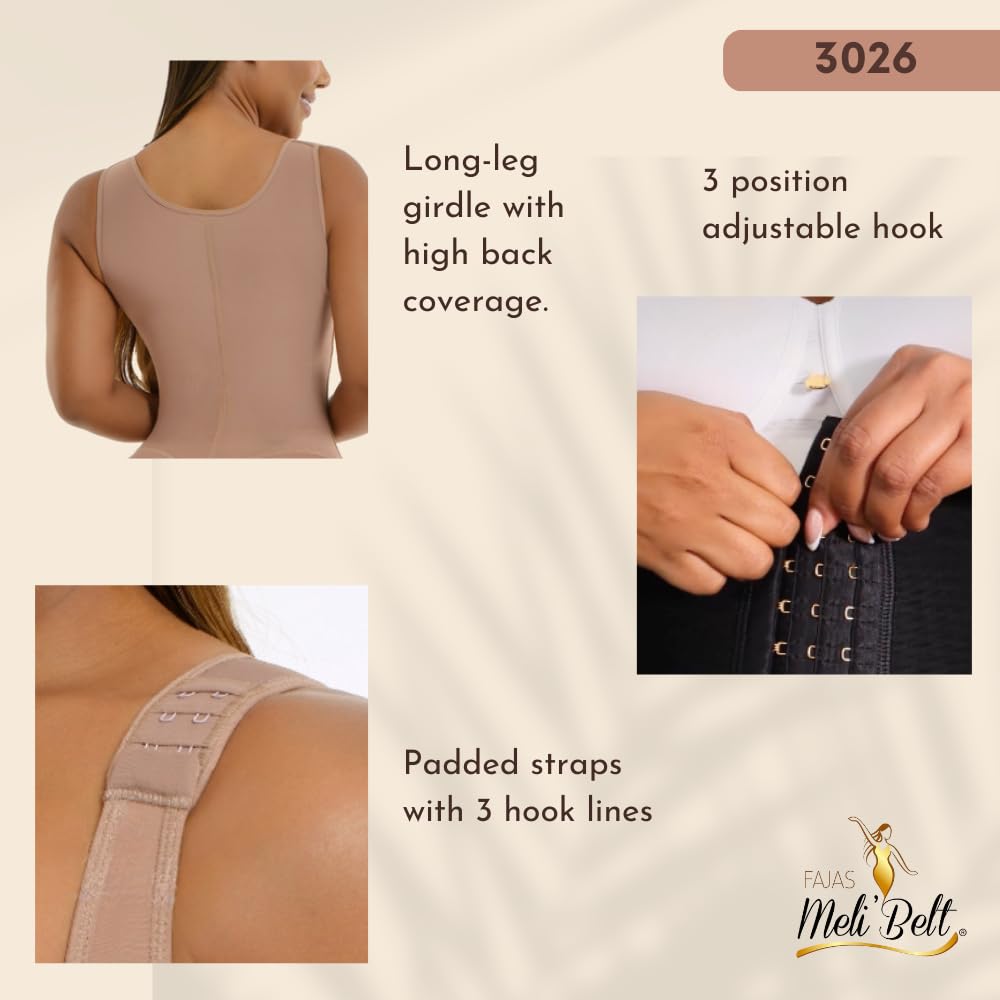 Melibelt 3026 Colombian Shapewear for Women - High Compression Waist Trainer & Body Shaper - Slimming Fajas Reductoras for Postpartum, Workout & Everyday Wear