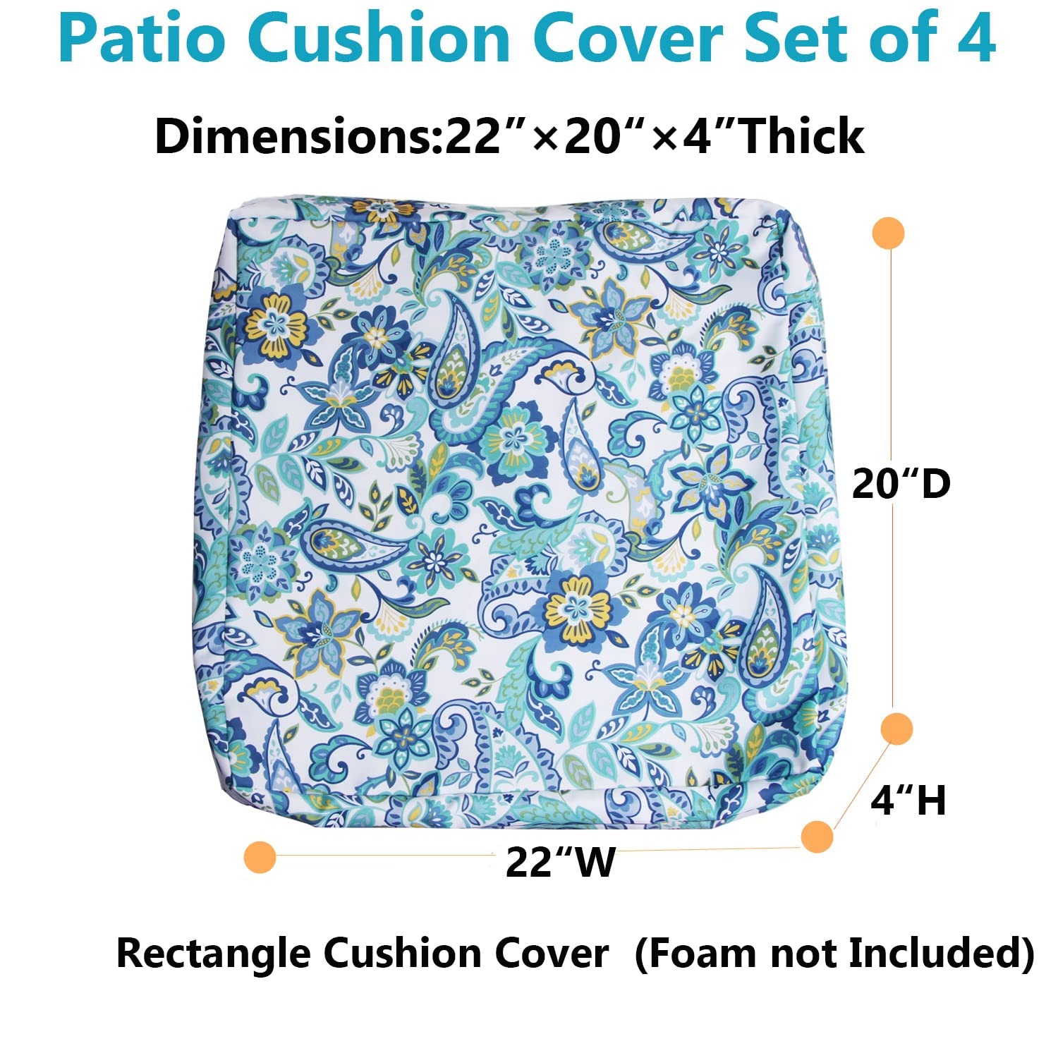 EHouseHome Washable UV Resistant Waterproof Outdoor Chair Cushion Covers - 22