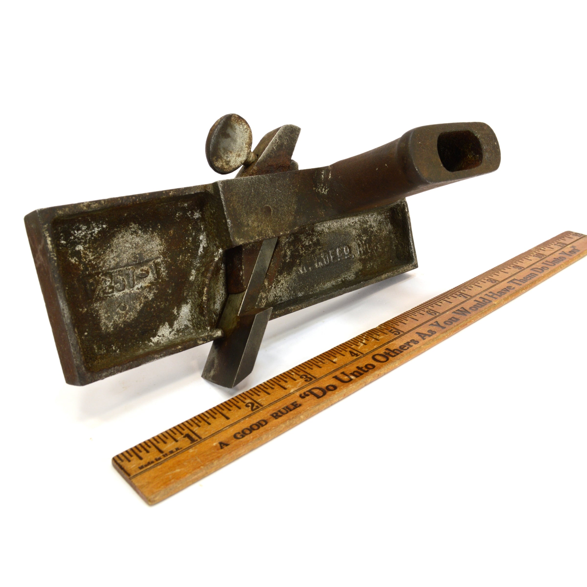 Vintage R. HOE & CO. No. P257 All Iron Rabbet Plane - Rare Antique Woodworking Tool for Cabinet Making & Furniture Restoration