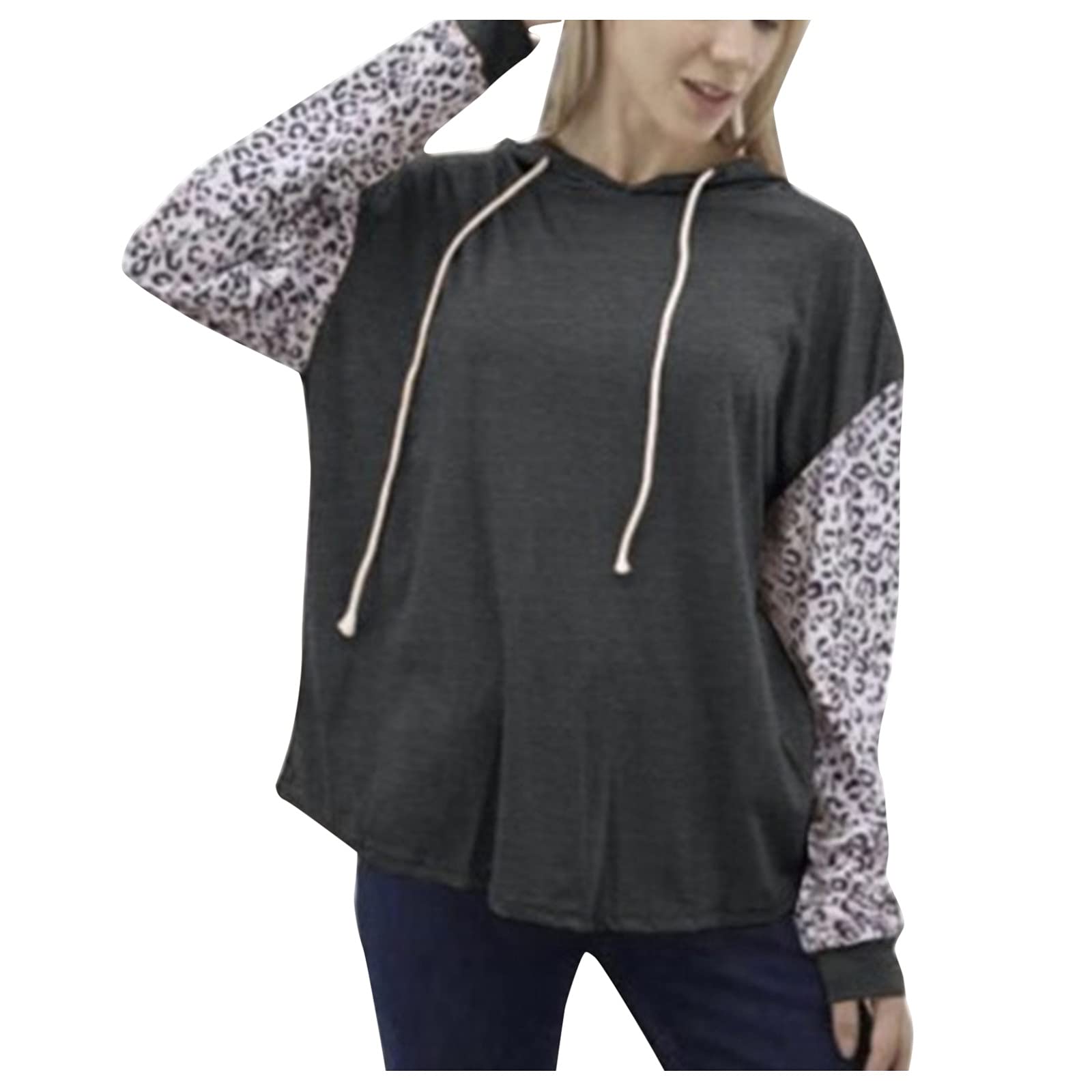 NEARTIME Women's Long Sleeve T-Shirt - Loose Fit Leopard Print Casual Top for Winter | Warm & Stylish Round Neck Blouse for Everyday Wear, Office, and Outings