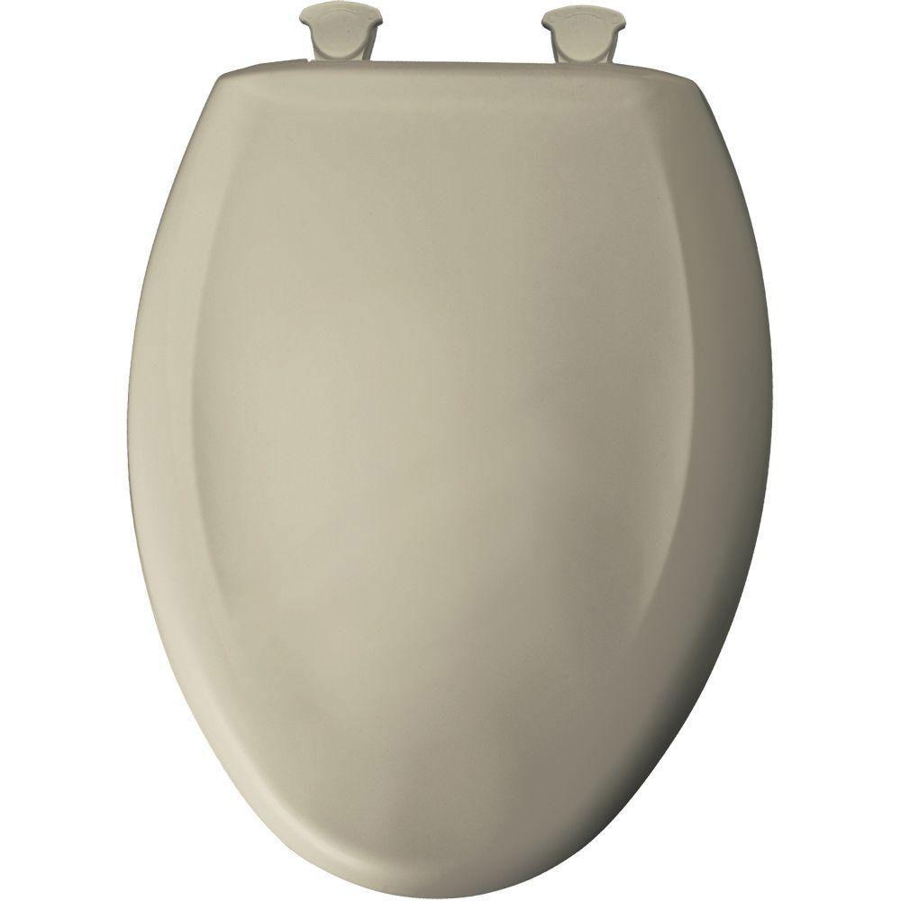 Bemis Slow Close STA TITE Elongated Closed Front Toilet Seat in Parchment 762300 - Durable Soft Close Toilet Seat Cover for Bathroom Upgrade, Perfect for Home & Commercial Use