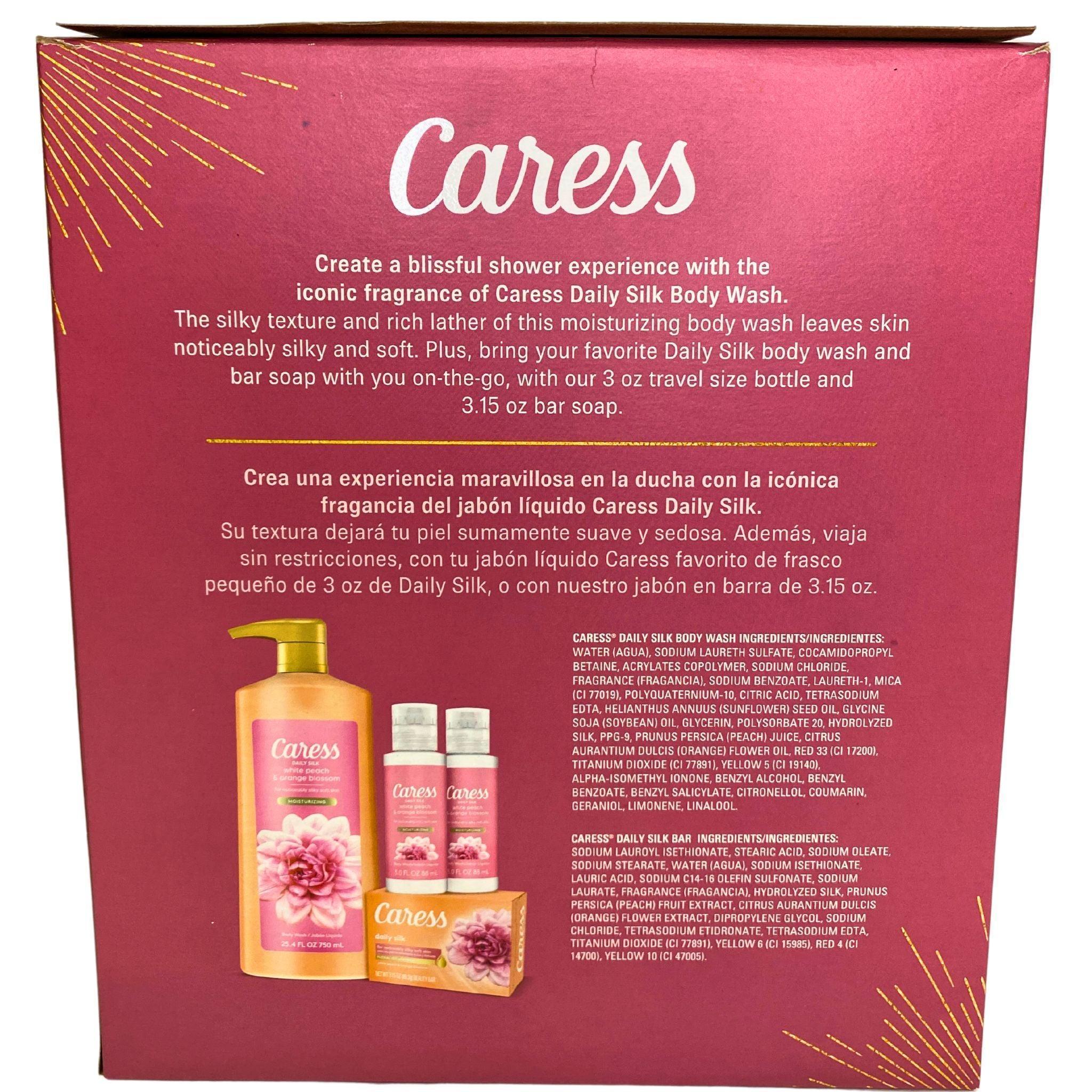 Caress Silky Soft Gift Set - Body Wash & Bar Soap (45 Pcs) for Women - Moisturizing & Luxurious Bath & Shower Essentials - Perfect for Gifts, Spa Days & Self-Care Routines