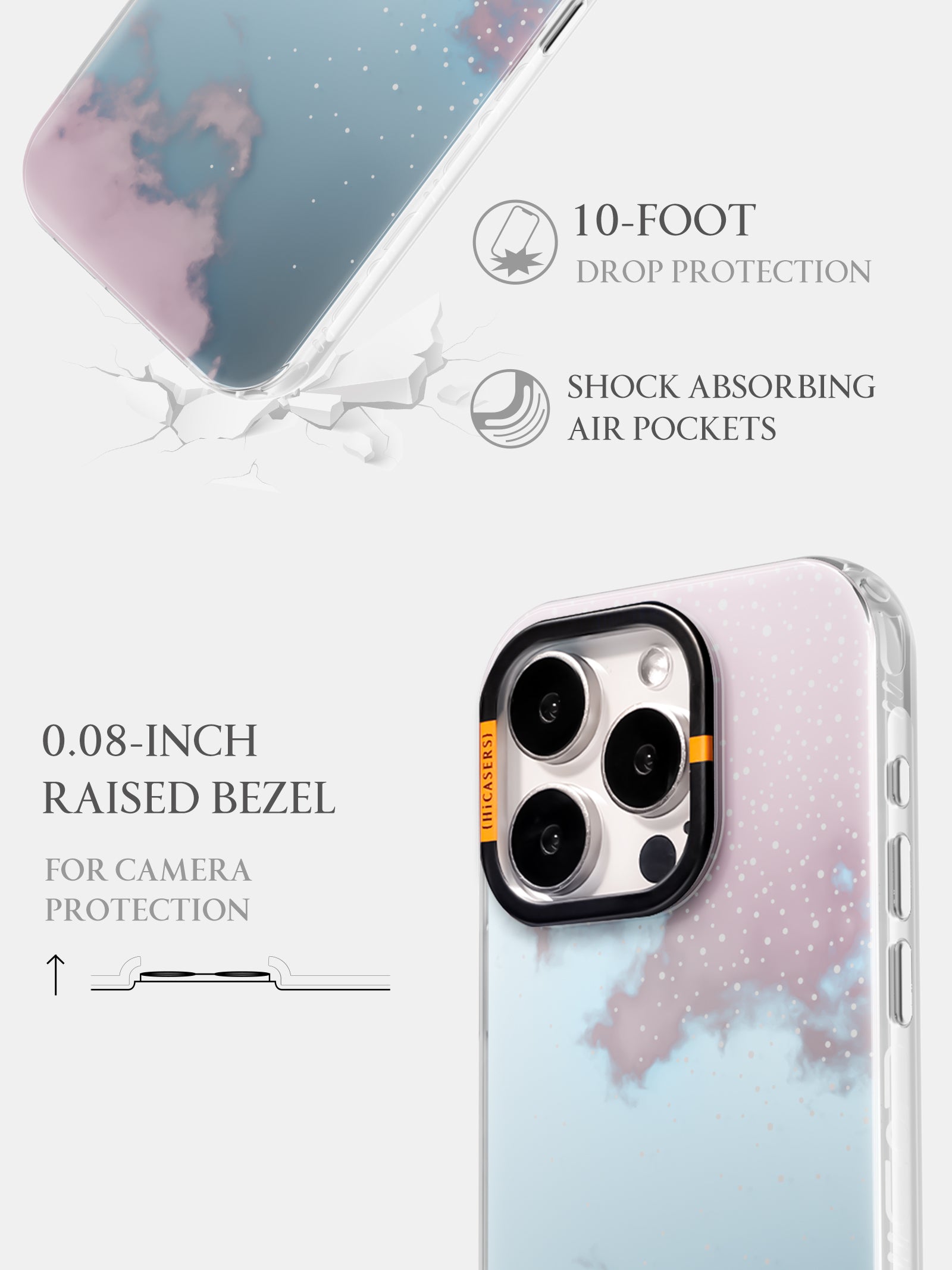 Starry Clouds Mirror Phone Case - Blue Galaxy Design for iPhone & Samsung | Protective & Stylish Cover for Everyday Use & Gifts