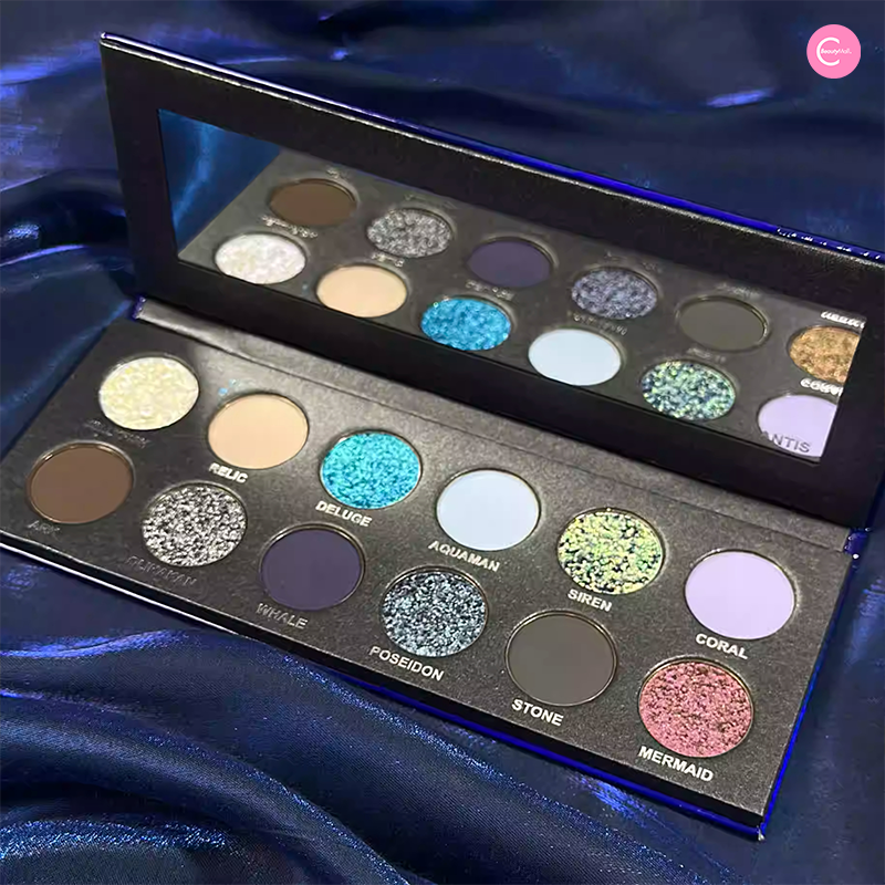 KRYPTEIN COSMETICS Atlantis Eyeshadow Palette - 12 Highly Pigmented Matte & Shimmer Eyeshadows for Stunning Eye Makeup | Perfect for Day to Night Looks, Parties & Special Occasions
