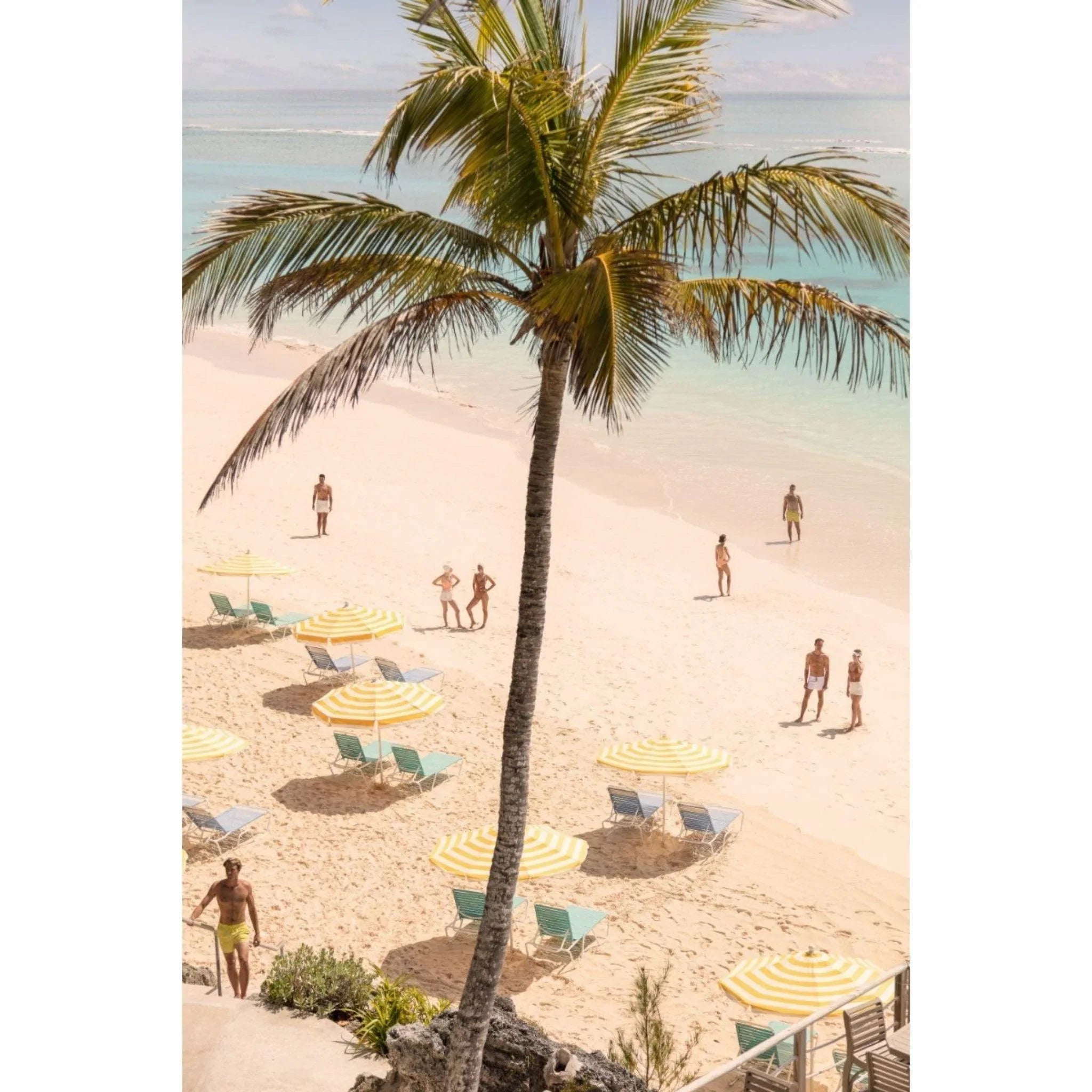 Gray Malin Coral Beach Club Vertical Print - Stunning Beach Wall Art for Home & Office Decor | Perfect for Living Rooms, Bedrooms & Coastal Themed Spaces