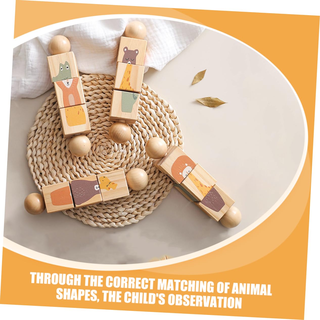 **Phenofice Wooden Baby Rattles - Natural Wooden Teething Toys for Newborns & Infants, Safe & Portable Handheld Rattle Toys for Sensory Play, Baby Shower Gifts, Nursery & Travel**