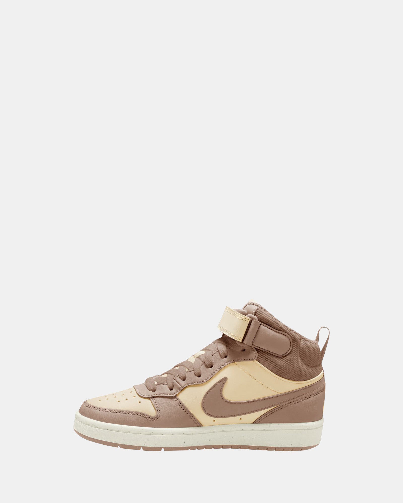 Court Borough Mid 2 Grade School Sneakers - Pale Ivory/Hemp/Sail - Comfortable Kids' Shoes for School, Play & Everyday Wear