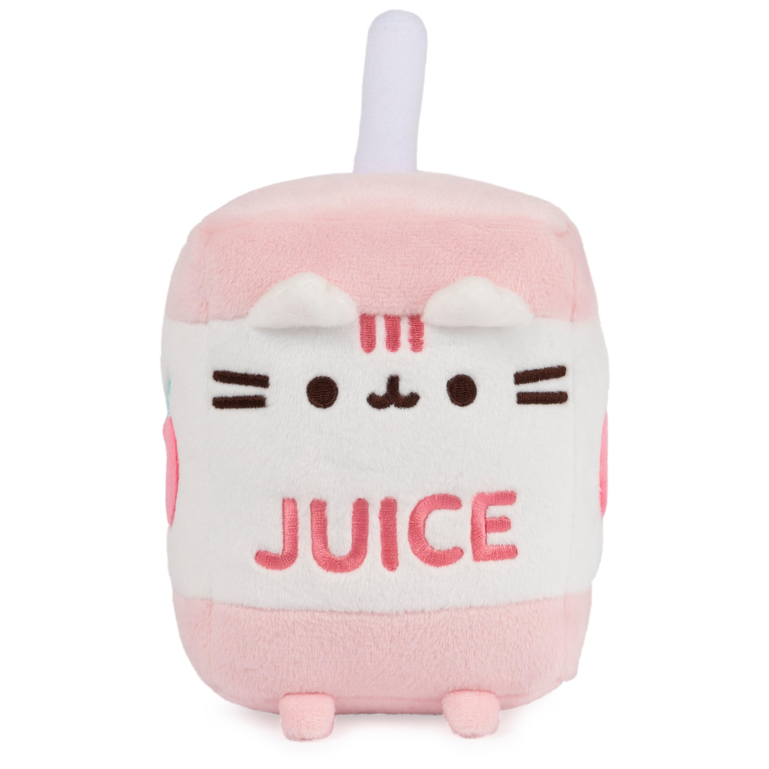 GUND Pusheen Juice Box Plush Cat Stuffed Animal Toy - Soft Pink & White 6