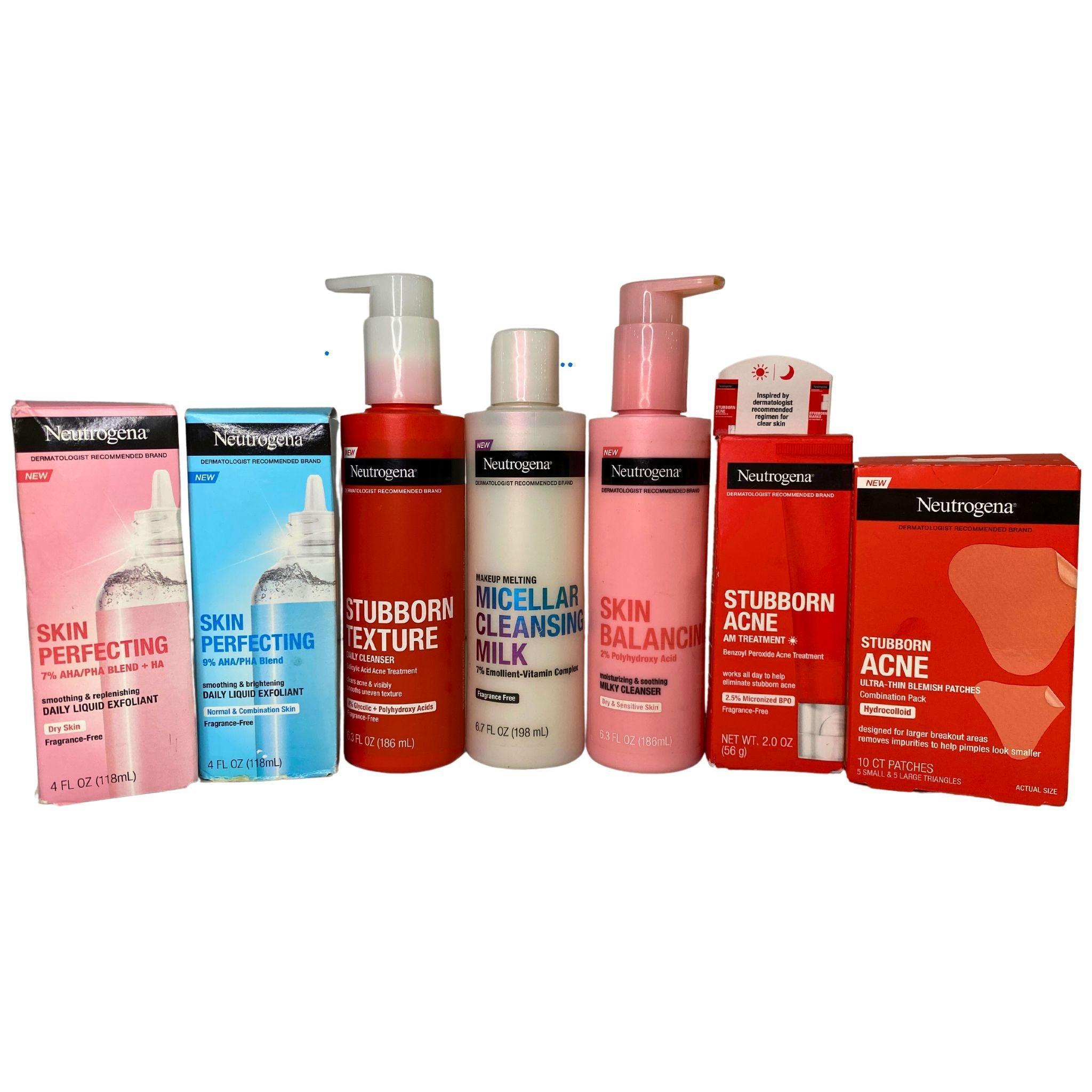 Neutrogena Skin Care Assorted Mix 30-Piece Set - Facial Cleanser, Moisturizer & Acne Treatment for Daily Skincare Routine