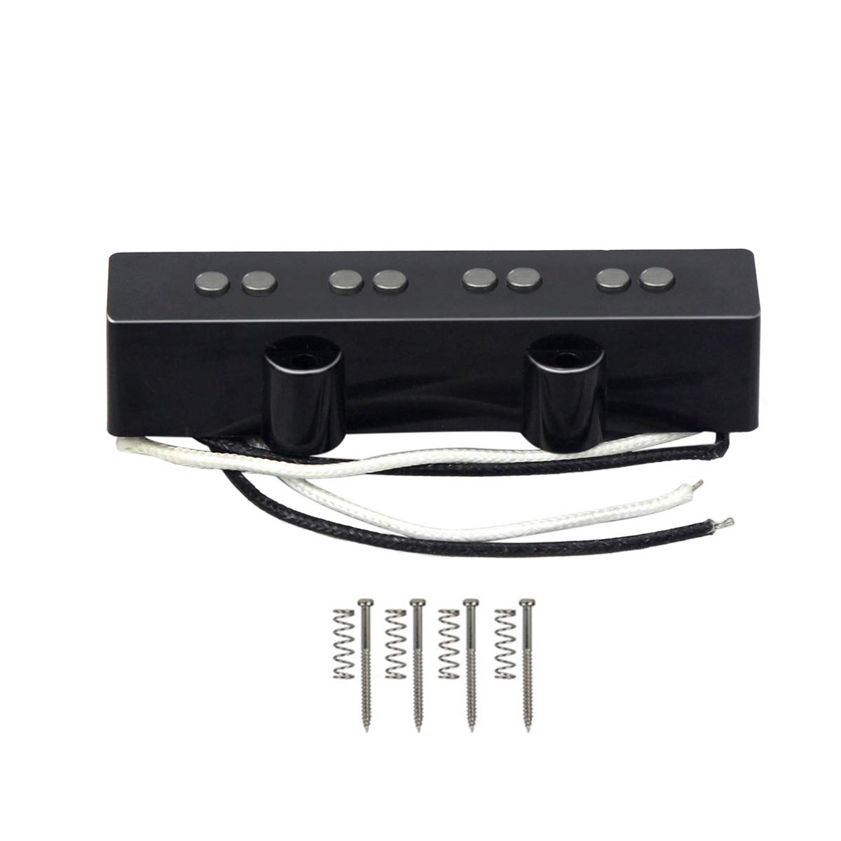 FLEOR Alnico 5 J Bass Pickups for 4 String Jazz Bass Guitar - Premium Neck Pickup Replacement Part - Perfect for Studio Recording & Live Performances