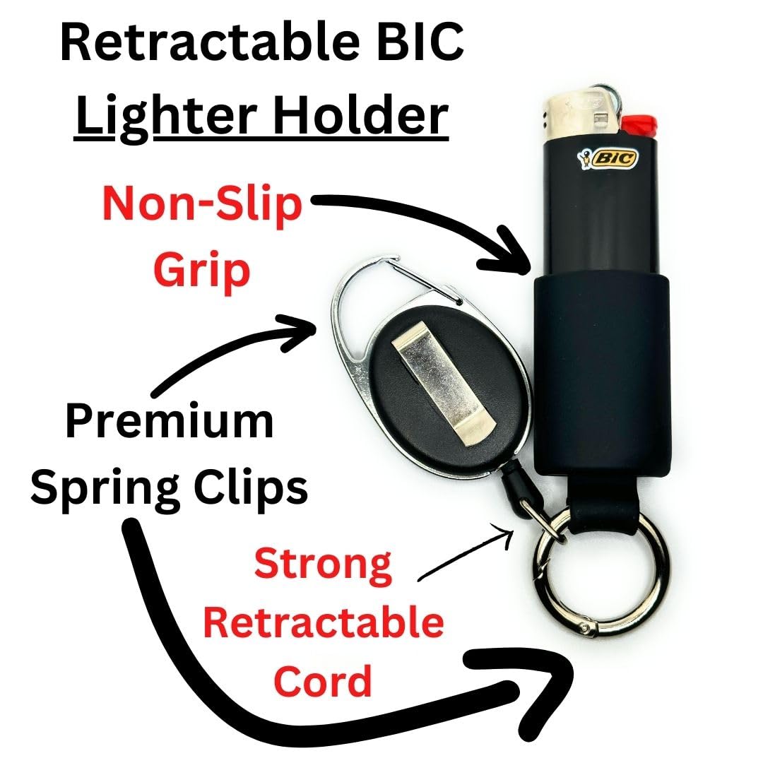 Mini BIC Lighter Holder - 10 Colors Keychain for J5 Lighters | Outdoor & Travel Use