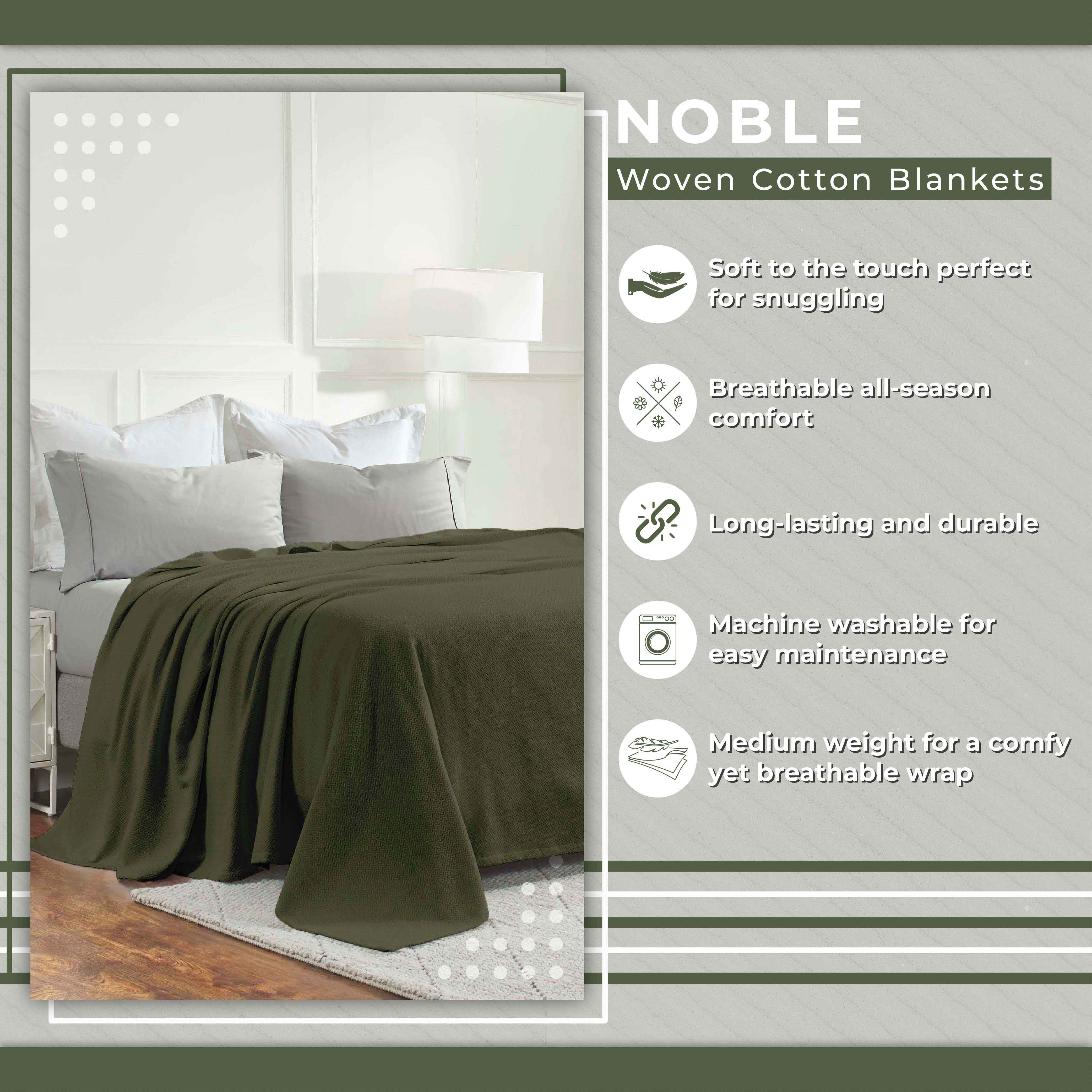 Premium Nobel Cotton Textured Chevron Lightweight Woven Blanket - Soft & Breathable Throw for Sofa, Bed, and Outdoor Picnics - Cozy Home Decor & Travel Companion