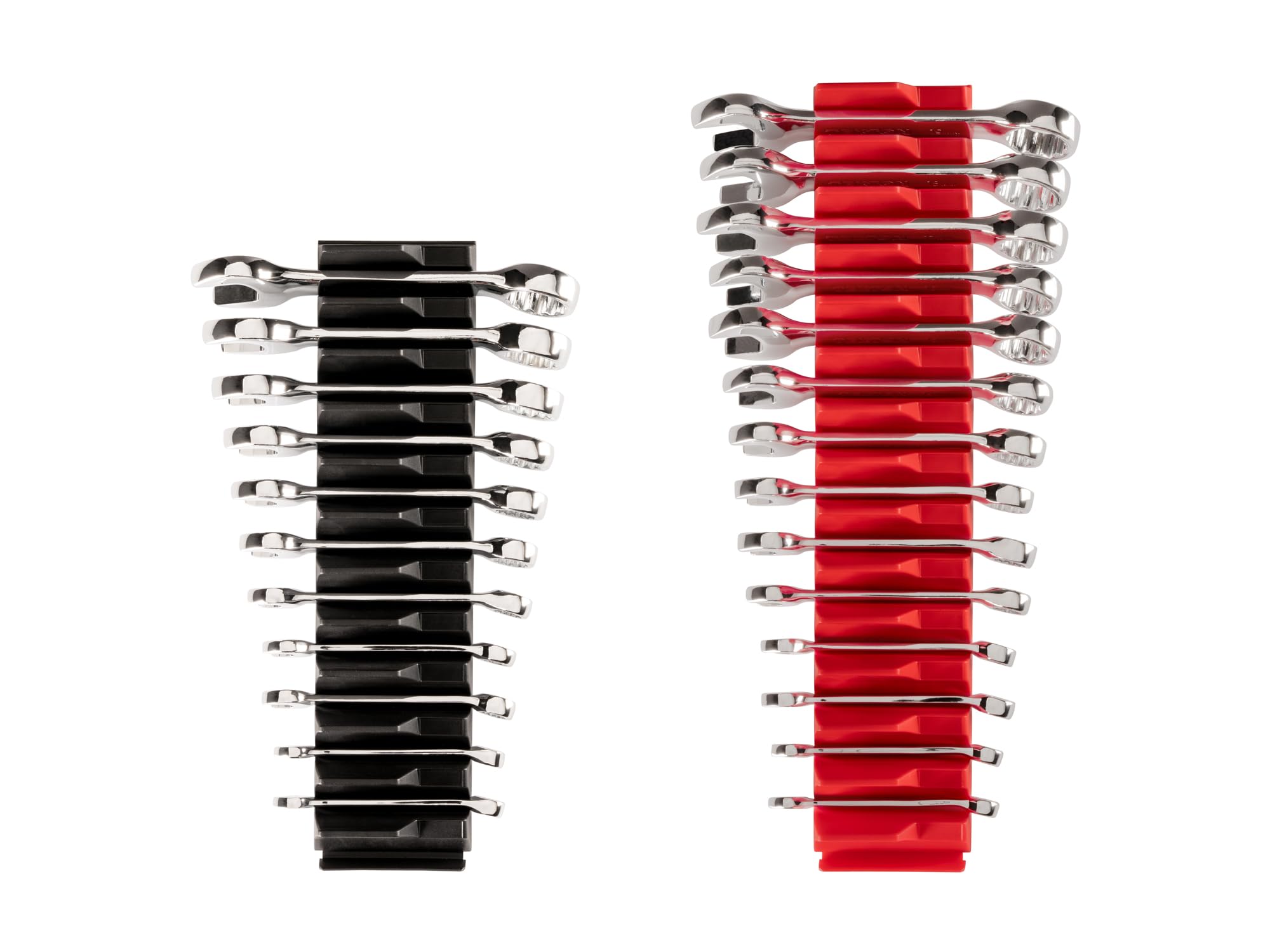 TEKTON 25-Piece Stubby Combination Wrench Set (1/4-3/4 in., 6-19 mm) with Modular Organizers | WCB95403 | Perfect for Tight Spaces & Automotive Repairs