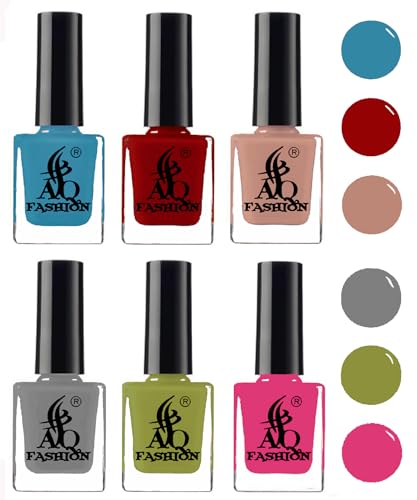 Pastel HD Shine Long-Lasting Quick Dry Gel Nail Polish Set - 6 Colors Combo | AQ FASHION | Salon Quality & Chip Resistant | Perfect for Manicures, Pedicures & Nail Art Designs
