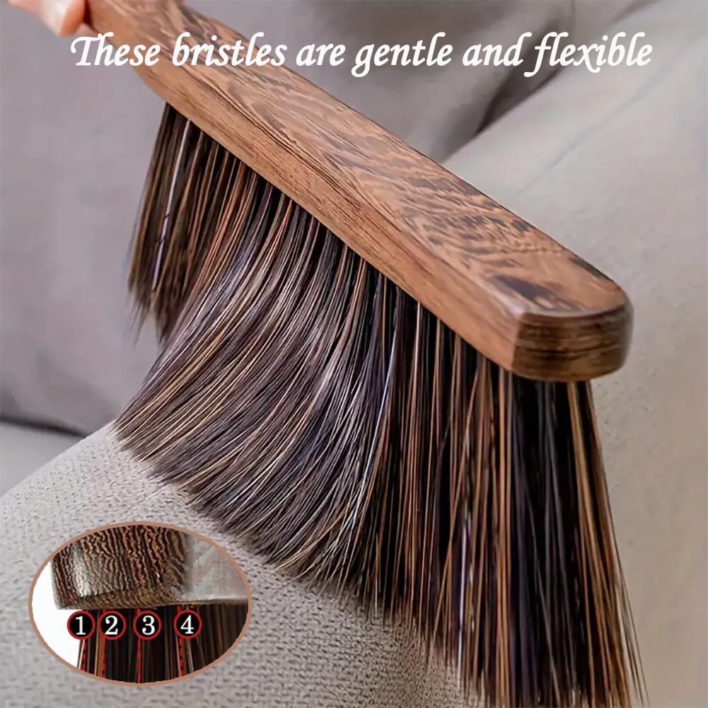 Soft Bristle Hand Broom Brush - Dust Cleaning Brush for Couch, Bed, Sofa, Car & Fireplace | Portable Dusting Brush for Home, Office & Vehicle Cleaning | Multi-Surface Cleaning Tool for Pet Hair, Lint & Debris Removal